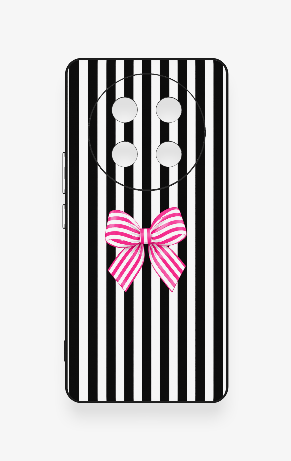 Honor Magic 7 Lite 5G Uyumlu Pembe Beyaz Kurdele Desenli Silikon Kılıf