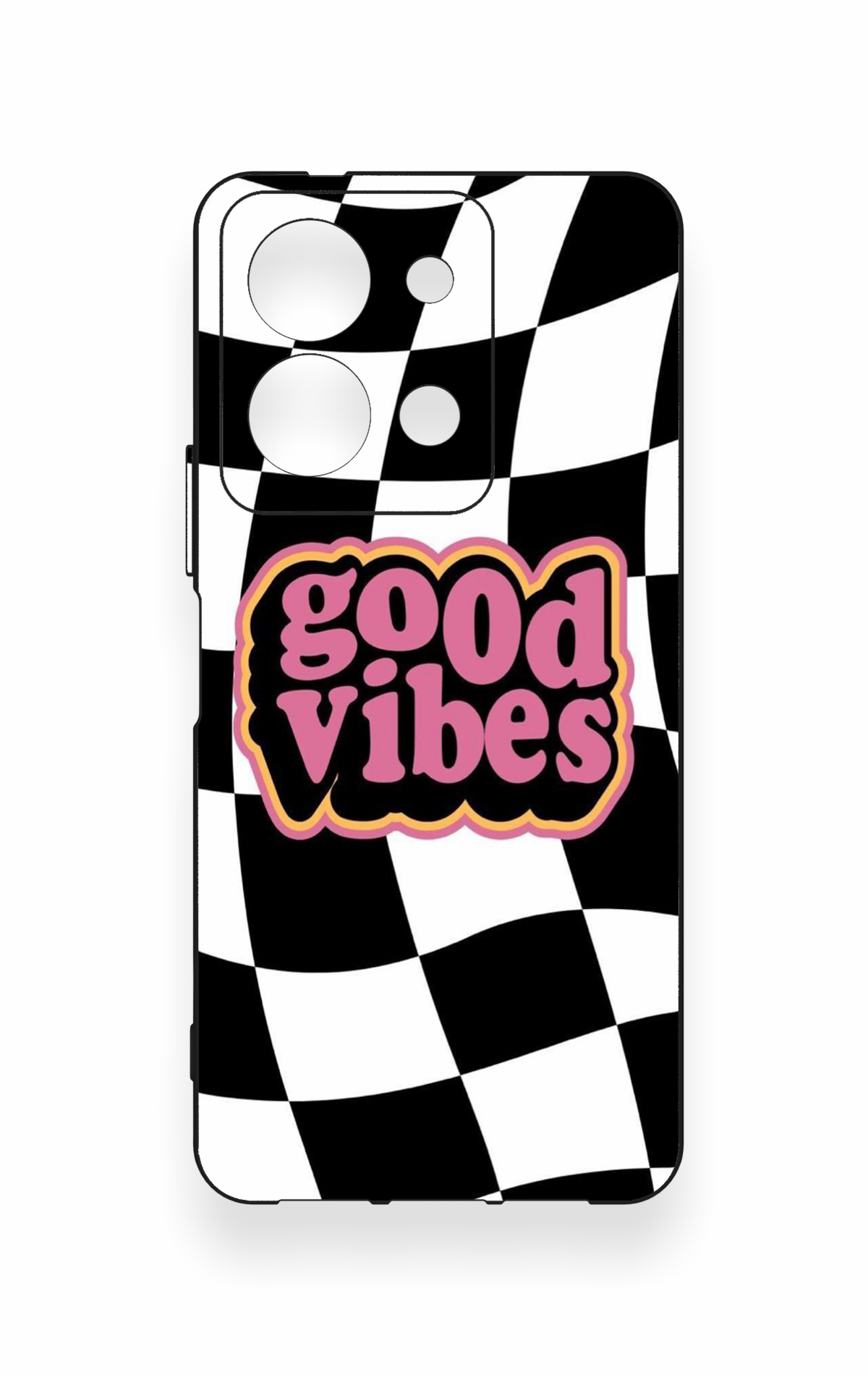 Vivo Y36 Uyumlu Black Good Vibes Desenli Silikon Kılıf