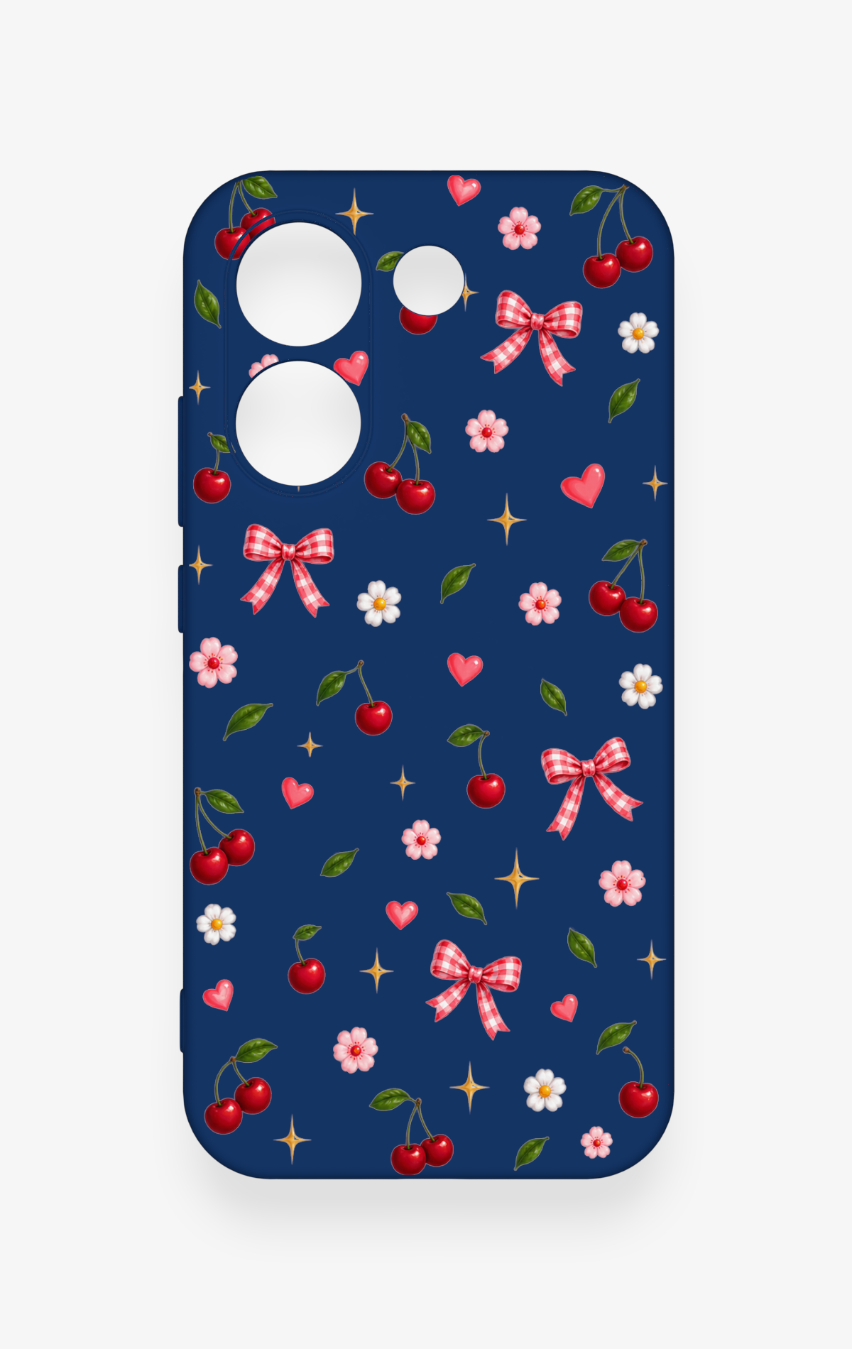 Poco X8 Pro Uyumlu Çiçek Kiraz Fiyonk Desenli Silikon Kılıf