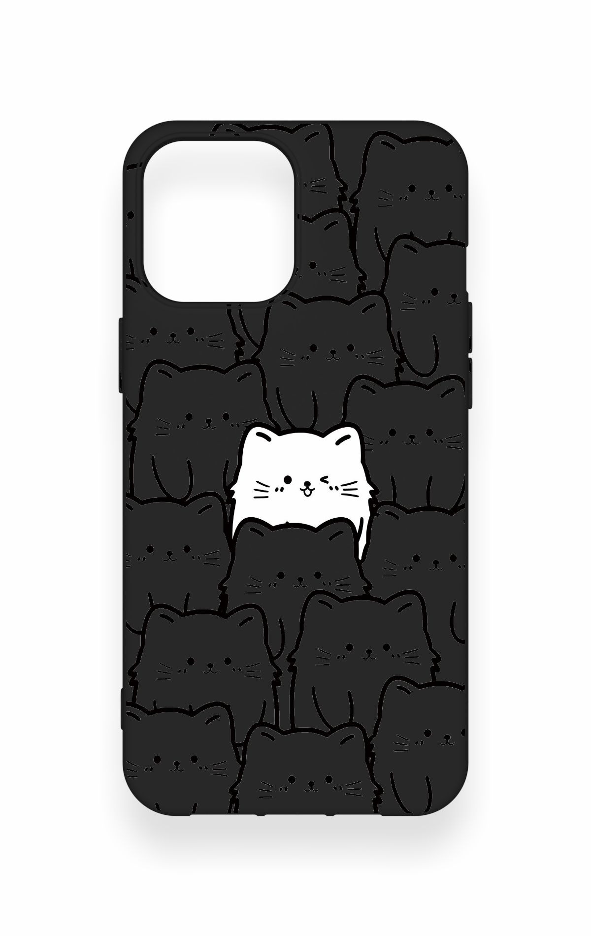 iPhone 12 Pro Max Uyumlu Many Cats Desenli Silikon Kılıf