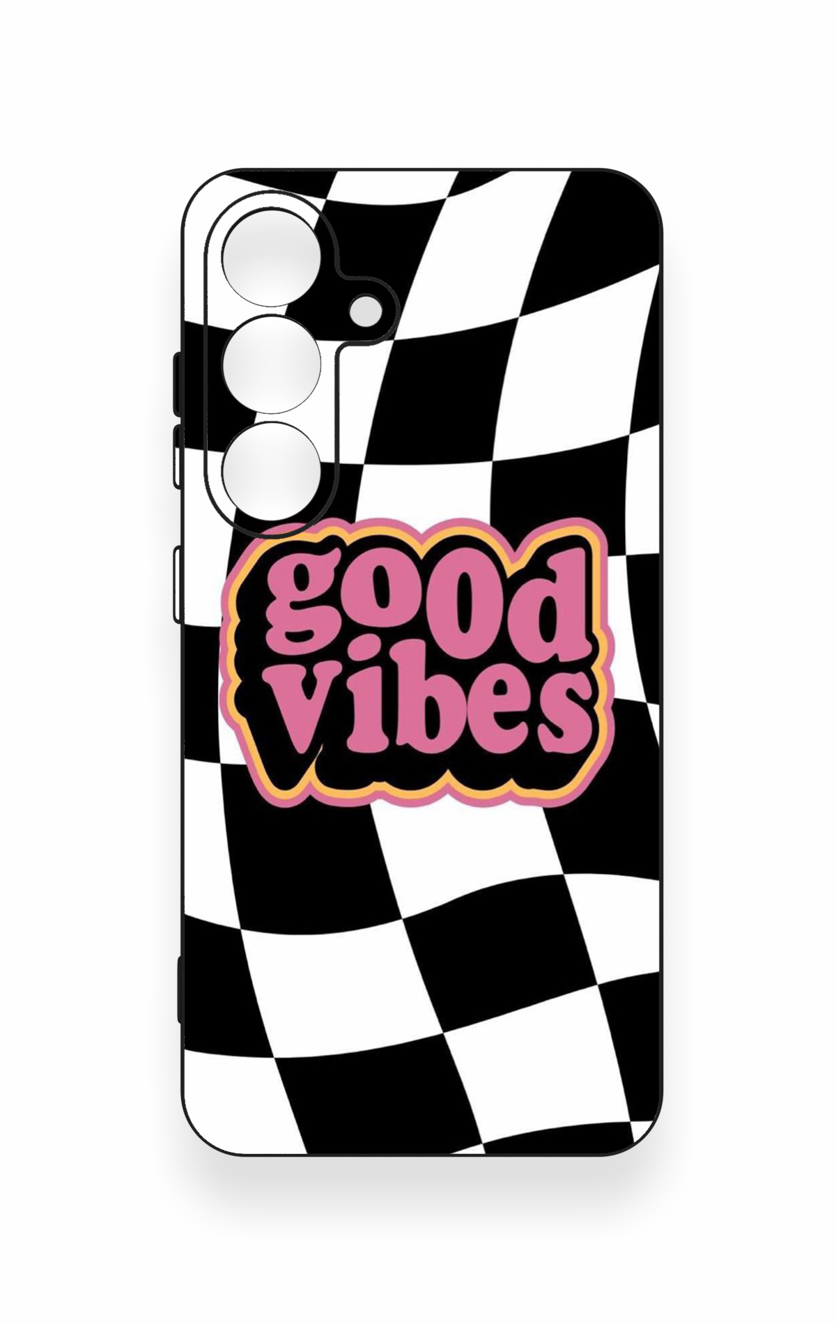 Samsung S25 Uyumlu Black Good Vibes Desenli Silikon Kılıf