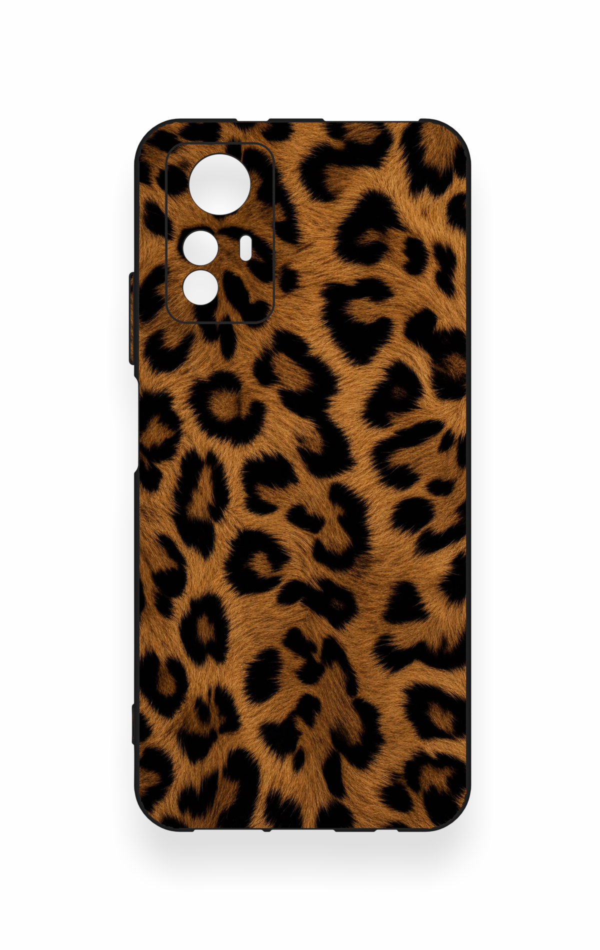 Redmi Note 12S Uyumlu Koyu Leopar Deri Desenli Silikon Kılıf