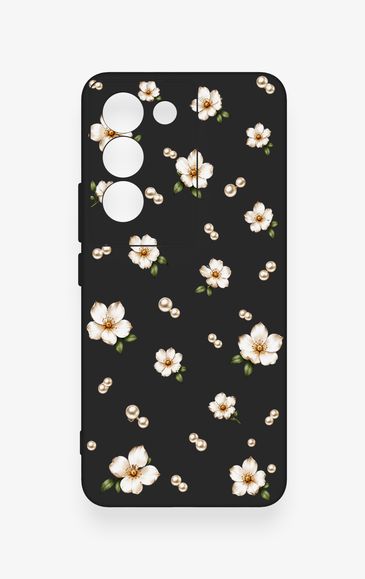 Vivo V30 Lite Uyumlu İnci Papatya Desenli Silikon Kılıf