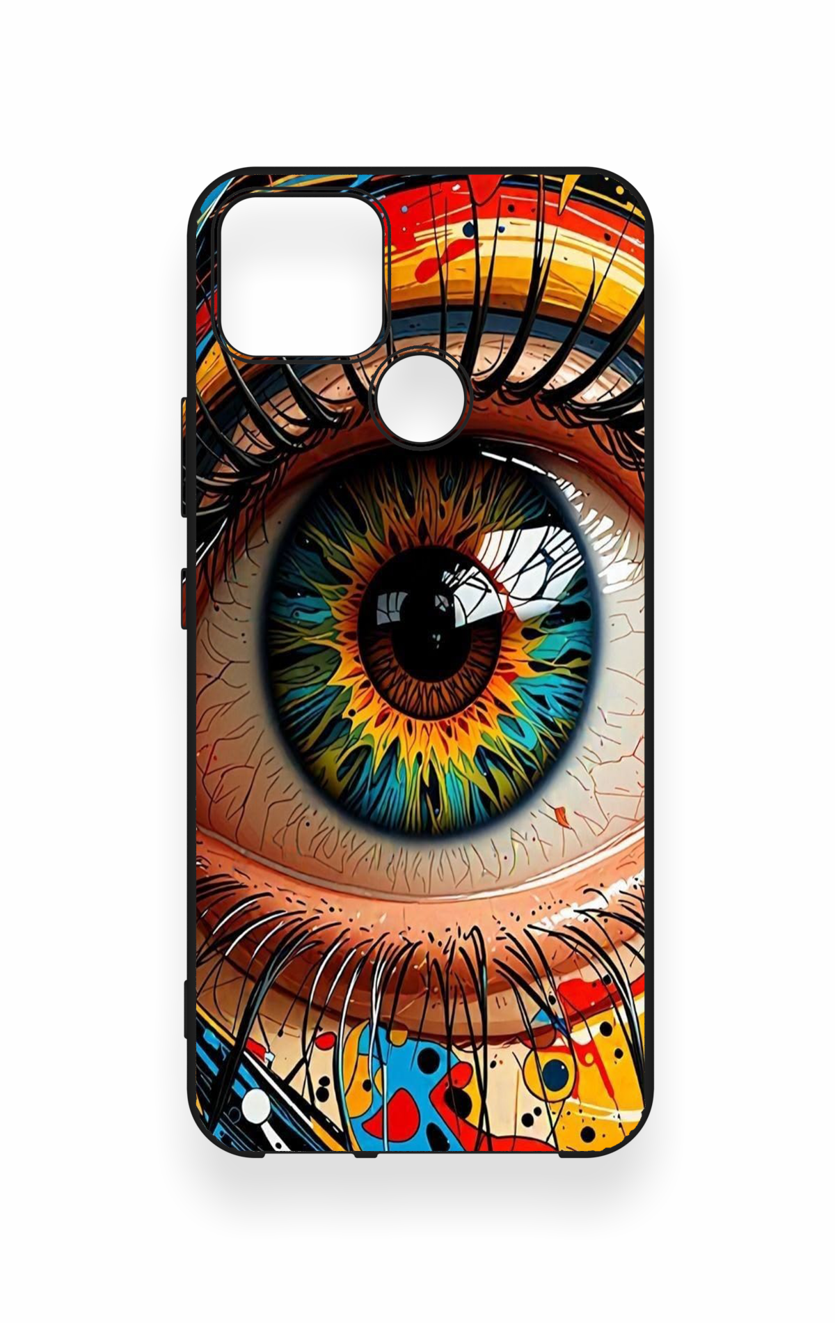 Realme C25 Uyumlu Renkli Göz Bebeği Desenli Silikon Kılıf