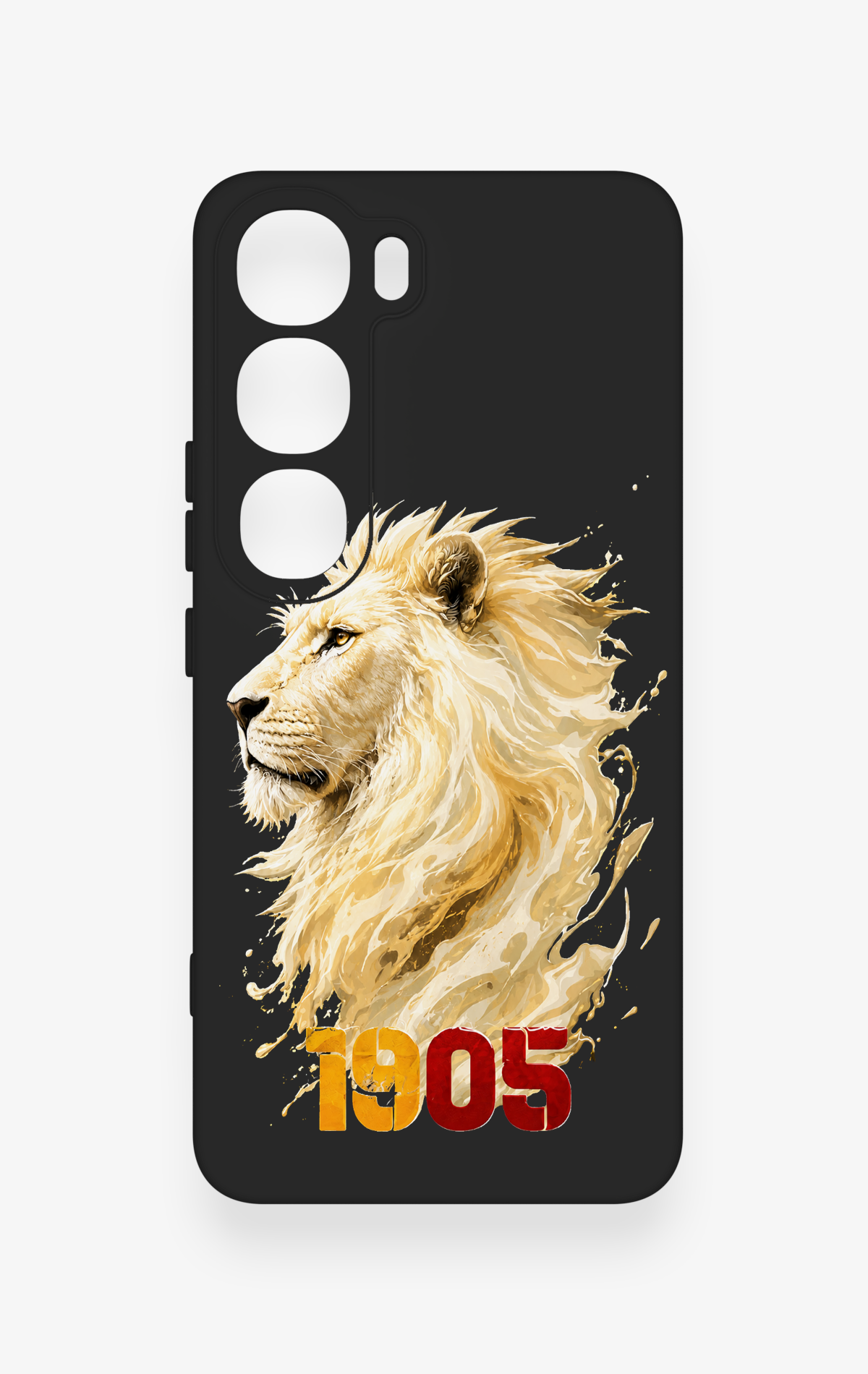 Vivo V40 Lite 5G Uyumlu Sarı Kırmızı 1905 Aslan Desenli Silikon Kılıf