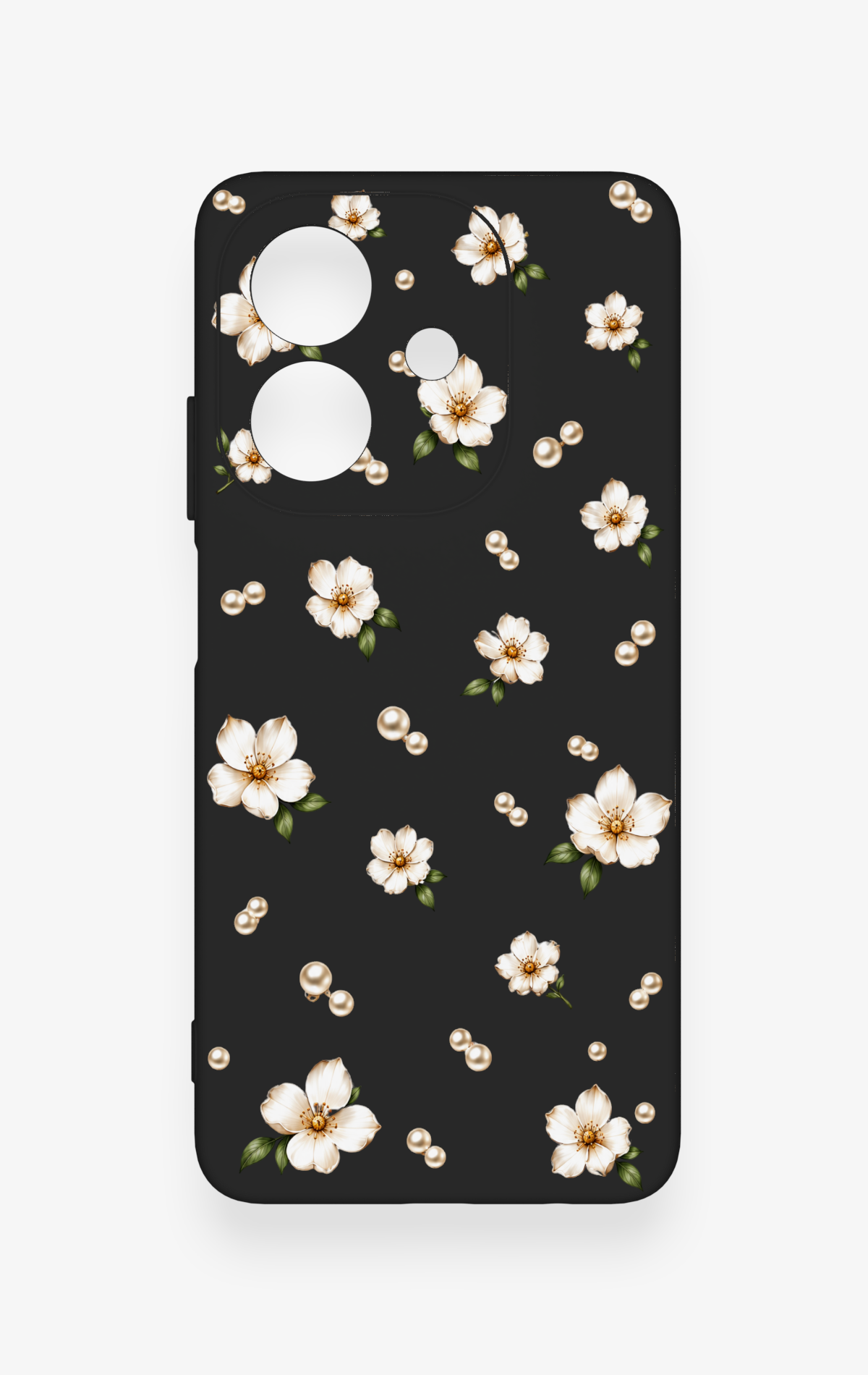 Oppo A3 Uyumlu İnci Papatya Desenli Silikon Kılıf