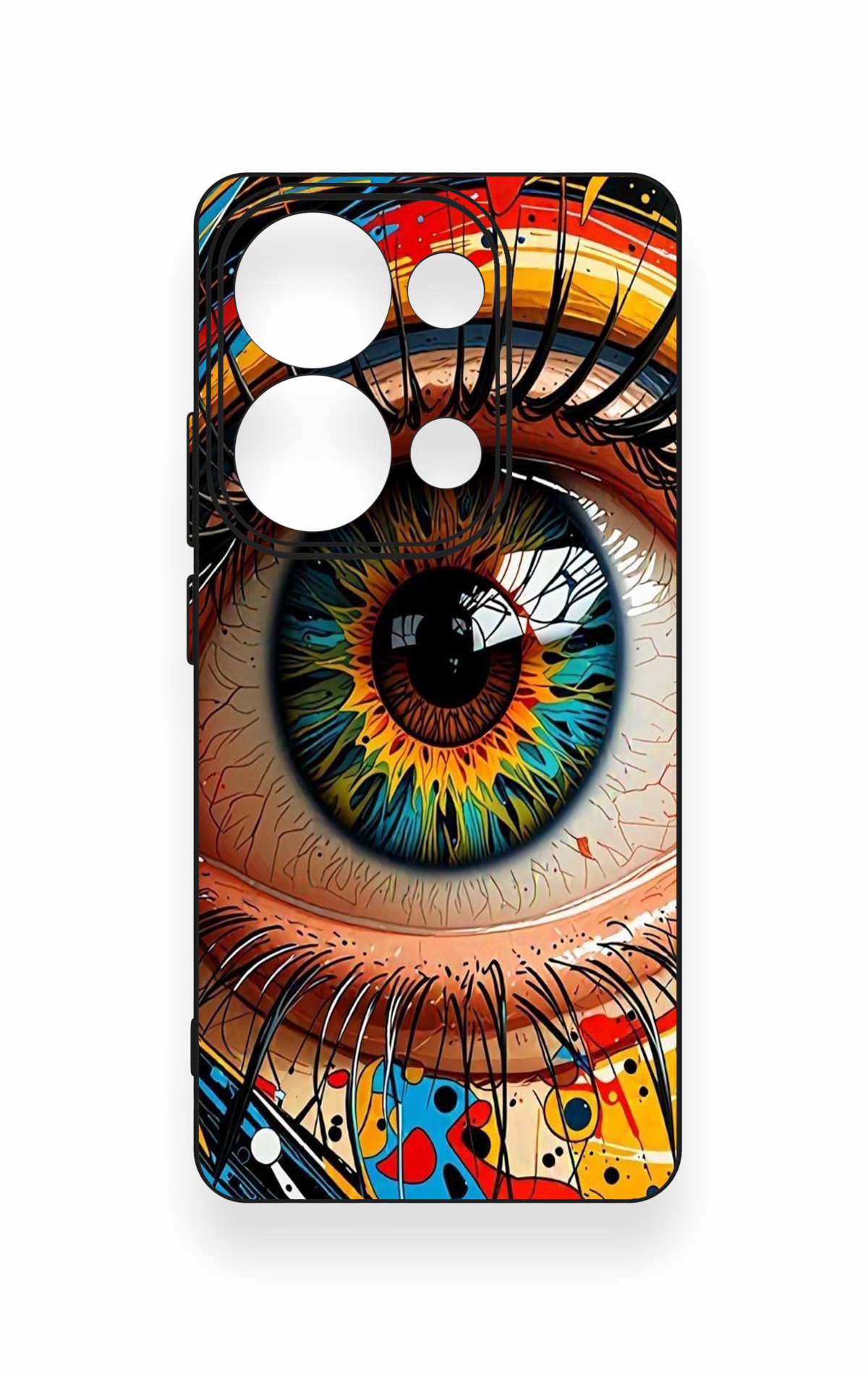 Redmi Note 13 Pro 4G Uyumlu Renkli Göz Bebeği Desenli Silikon Kılıf