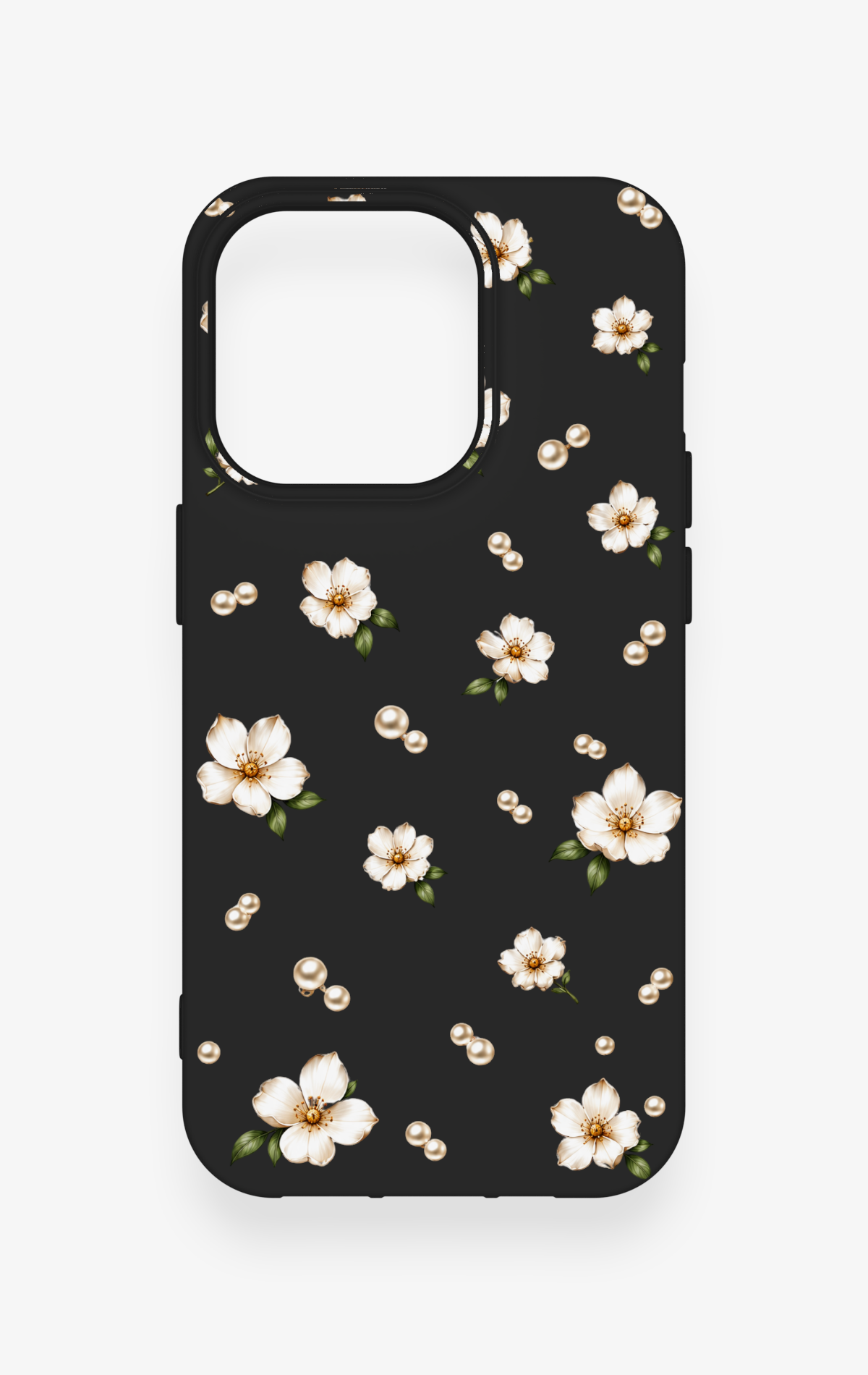 iPhone 14 Pro Uyumlu İnci Papatya Desenli Silikon Kılıf