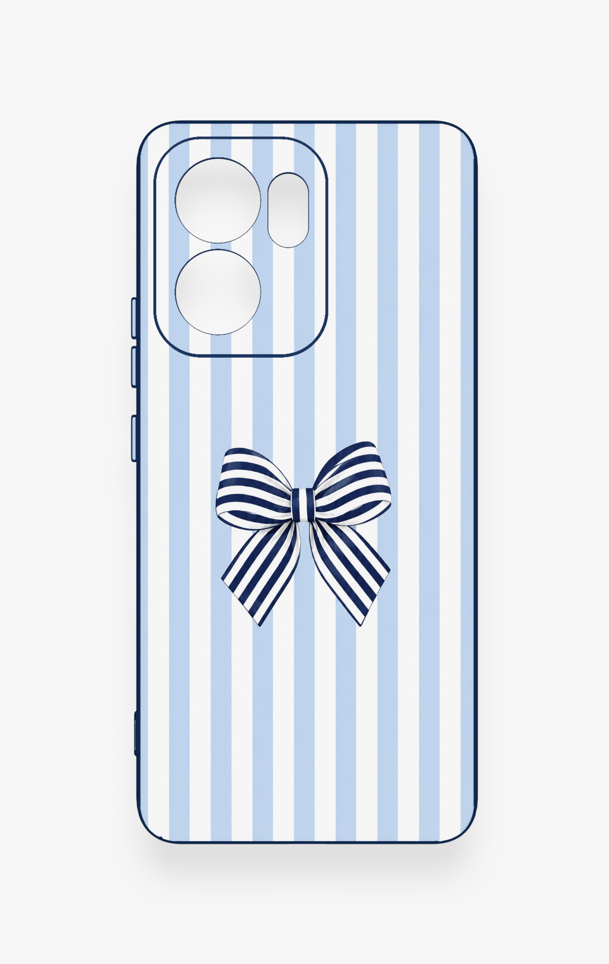 Oppo Reno 13F Uyumlu Mavi Beyaz Kurdele Desenli Silikon Kılıf