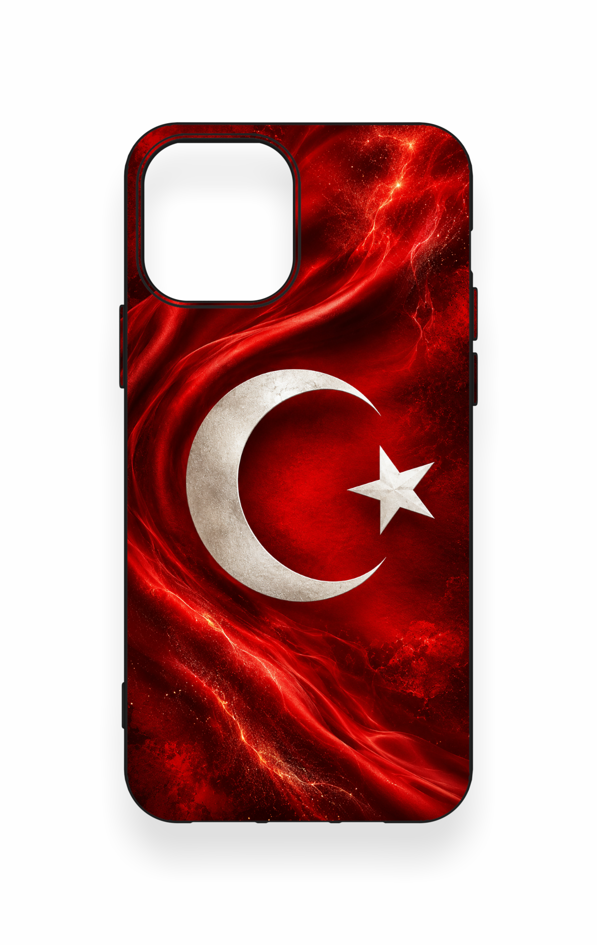 iPhone 12-12PRO Uyumlu Türk Bayrağı Desenli Silikon Kılıf