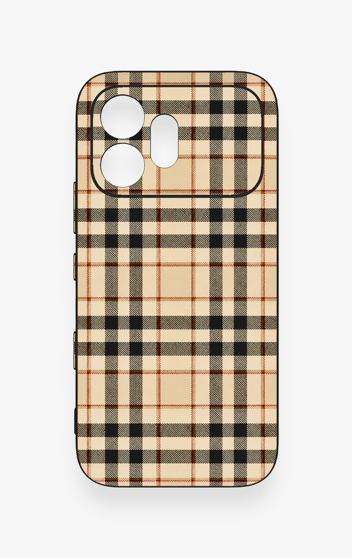 Honor 600 Uyumlu Karamel Siyah Ekose Desenli Silikon Kılıf