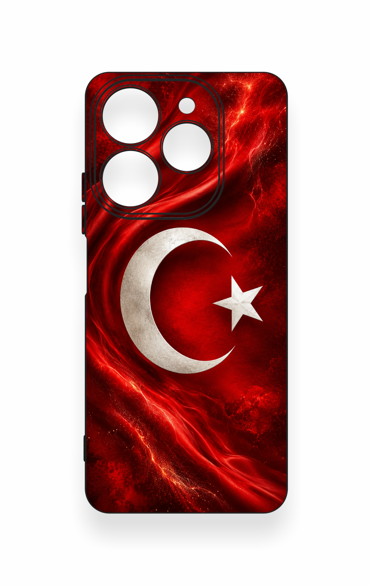 Tecno Spark 10 Pro Uyumlu Türk Bayrağı Desenli Silikon Kılıf