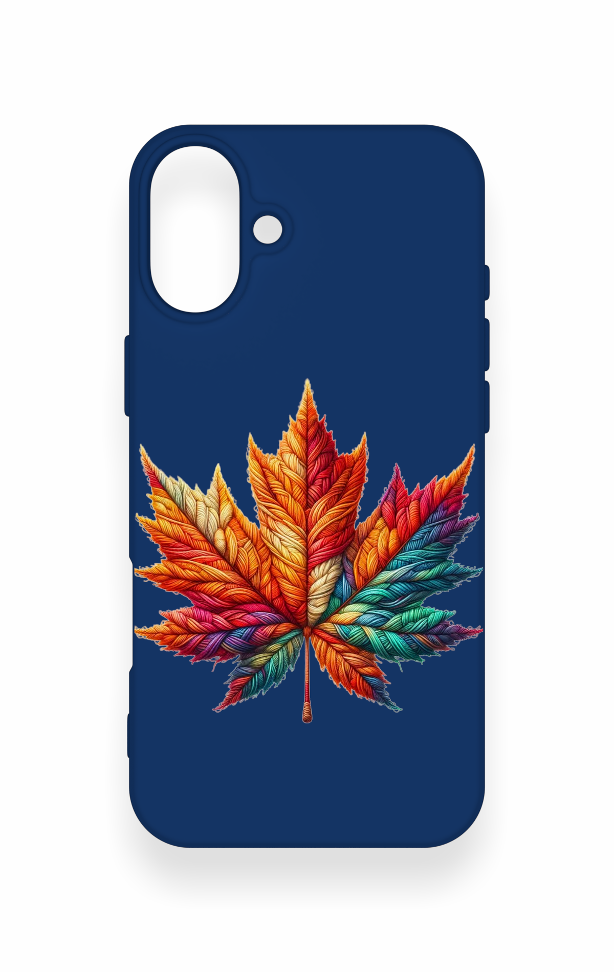 iPhone 16 Plus Uyumlu Renkli Yaprak Desenli Silikon Kılıf
