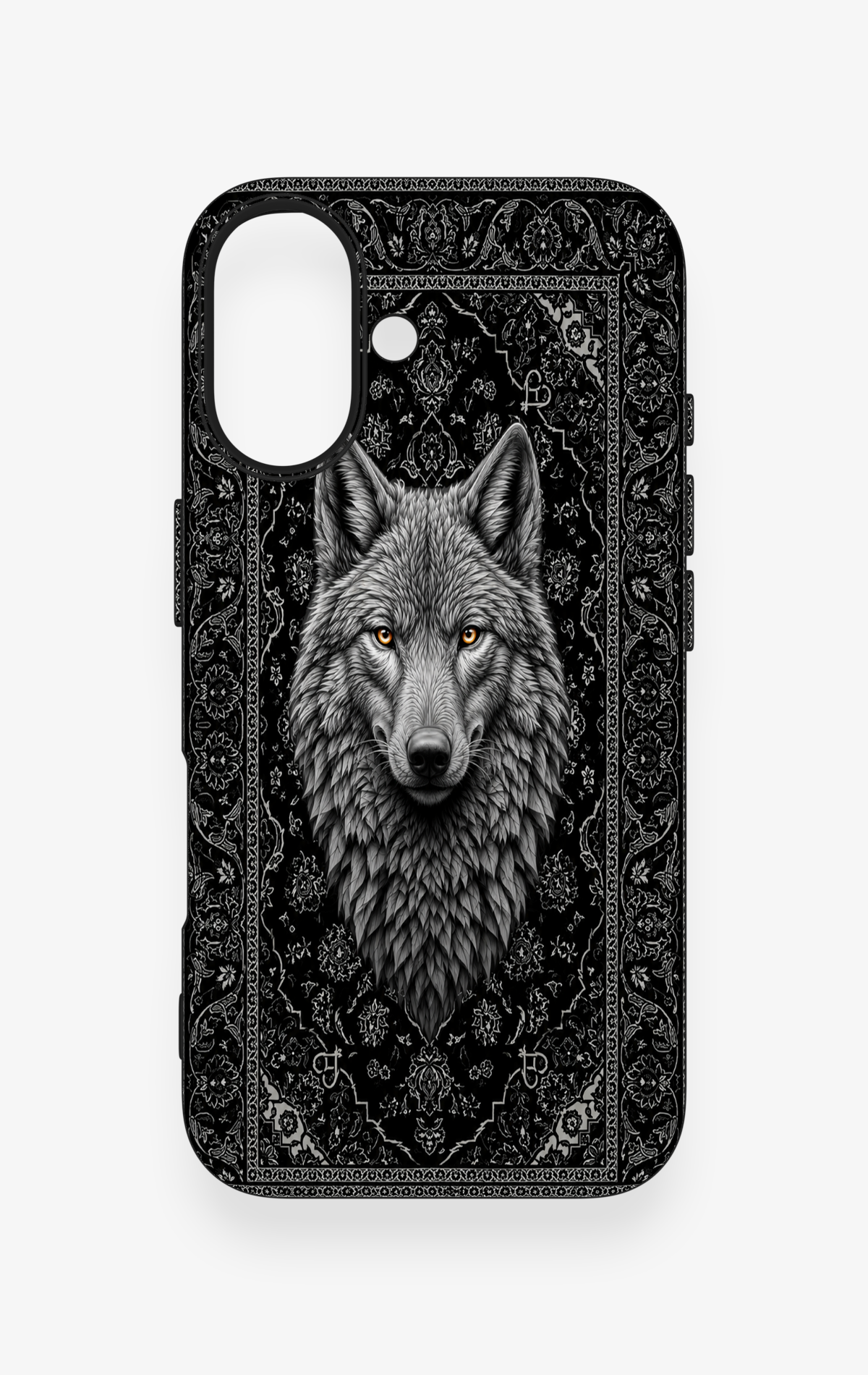 iPhone 16 Uyumlu Etnik Kurt Desenli Silikon Kılıf