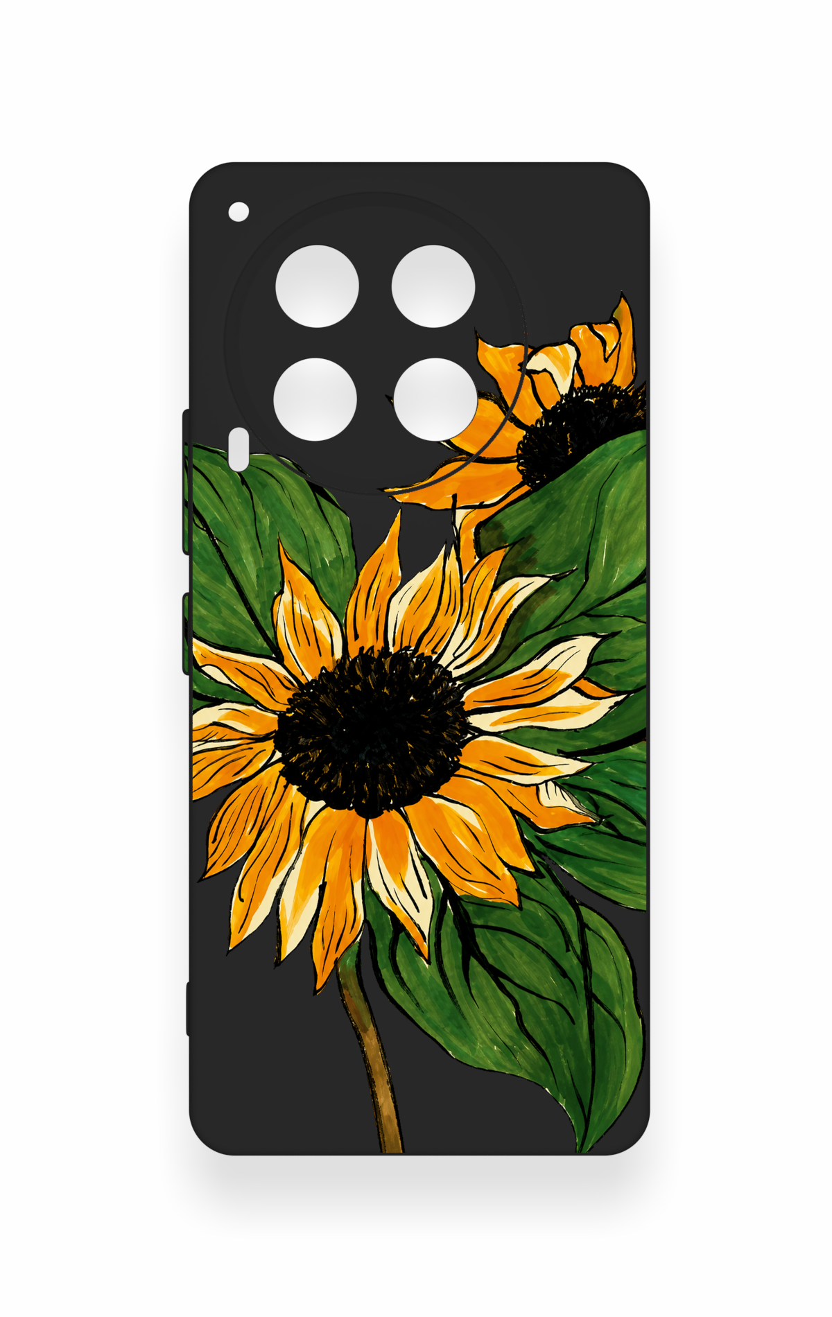 Tecno Camon 30 Uyumlu Ay Çiçeği Desenli Silikon Kılıf