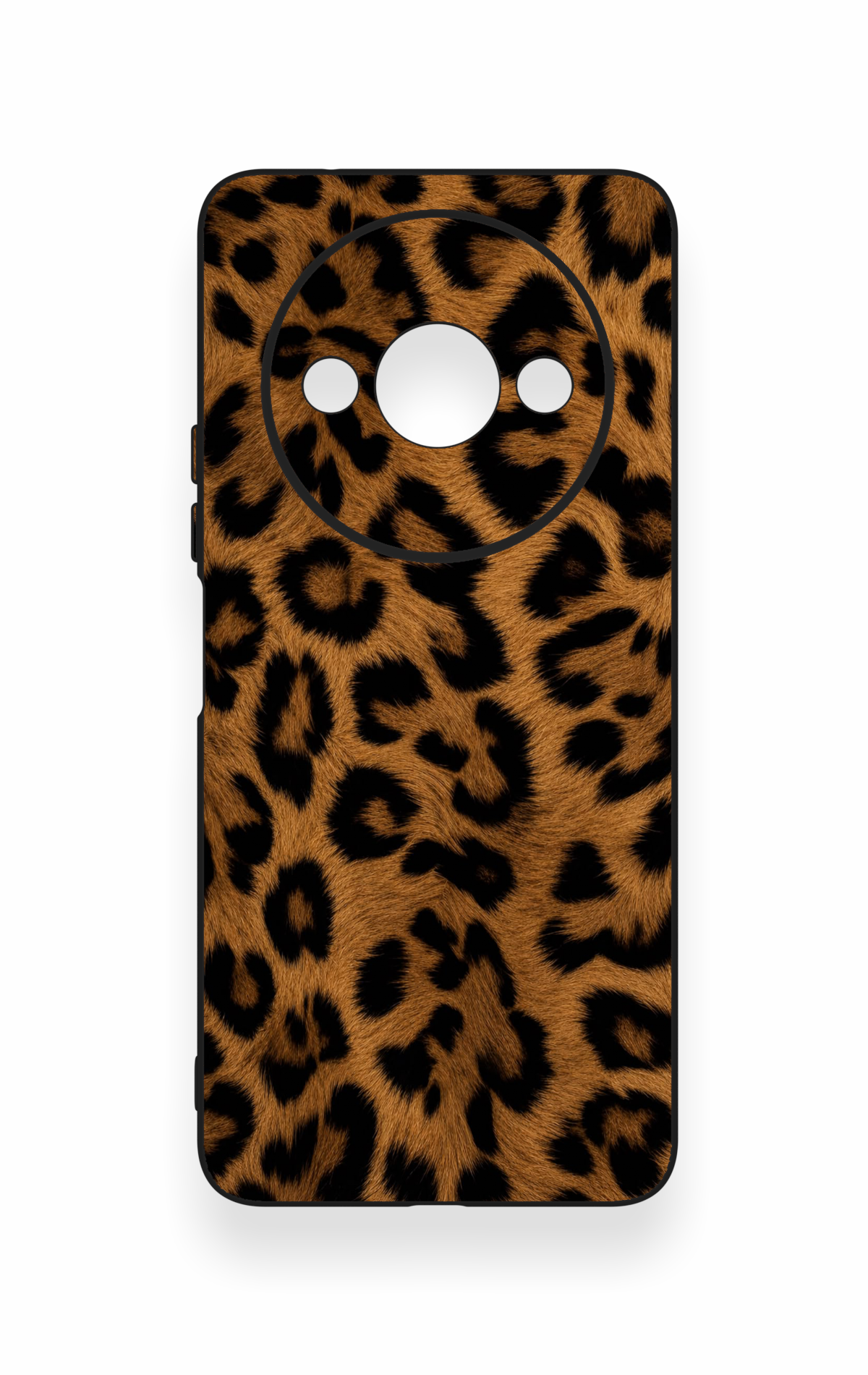 Redmi A3 Uyumlu Koyu Leopar Deri Desenli Silikon Kılıf