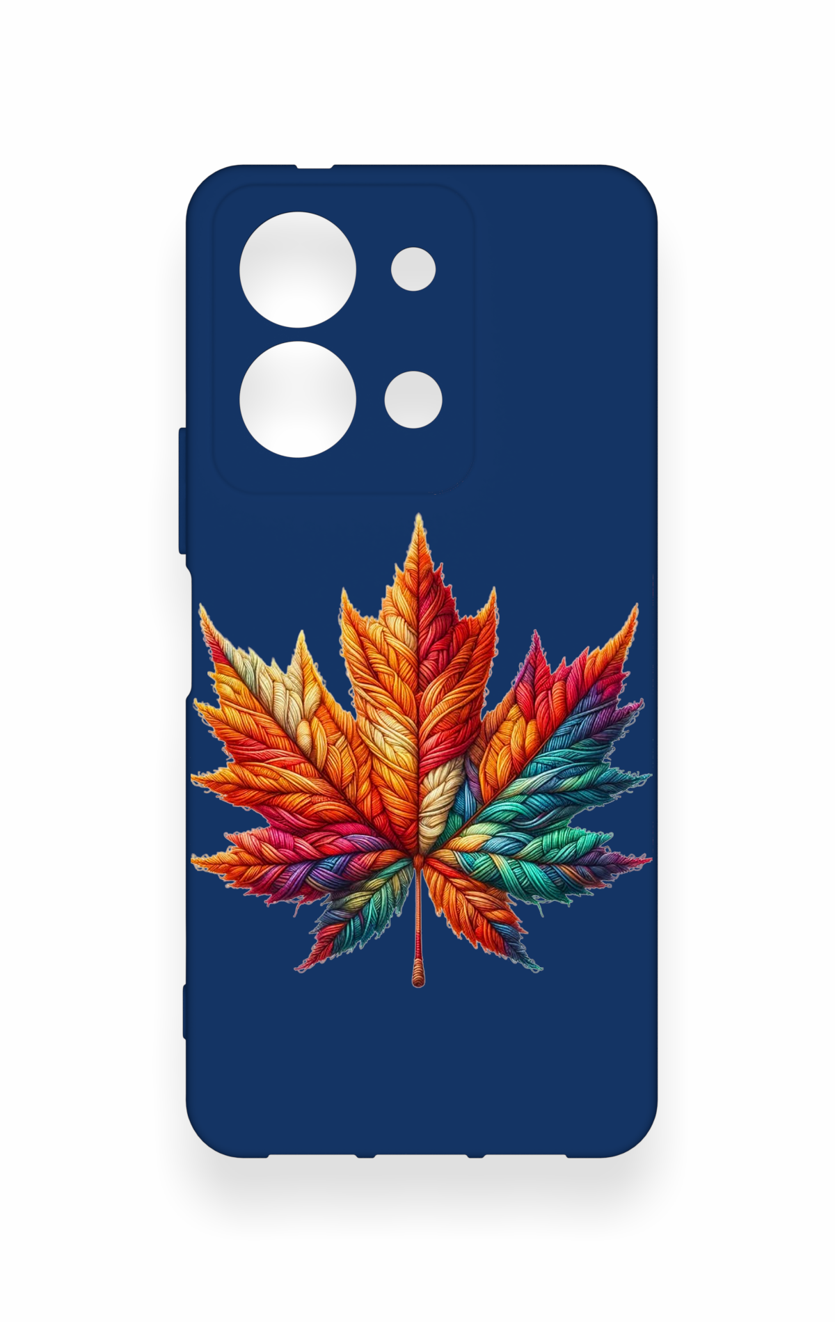 Vivo Y36 Uyumlu Renkli Yaprak Desenli Silikon Kılıf