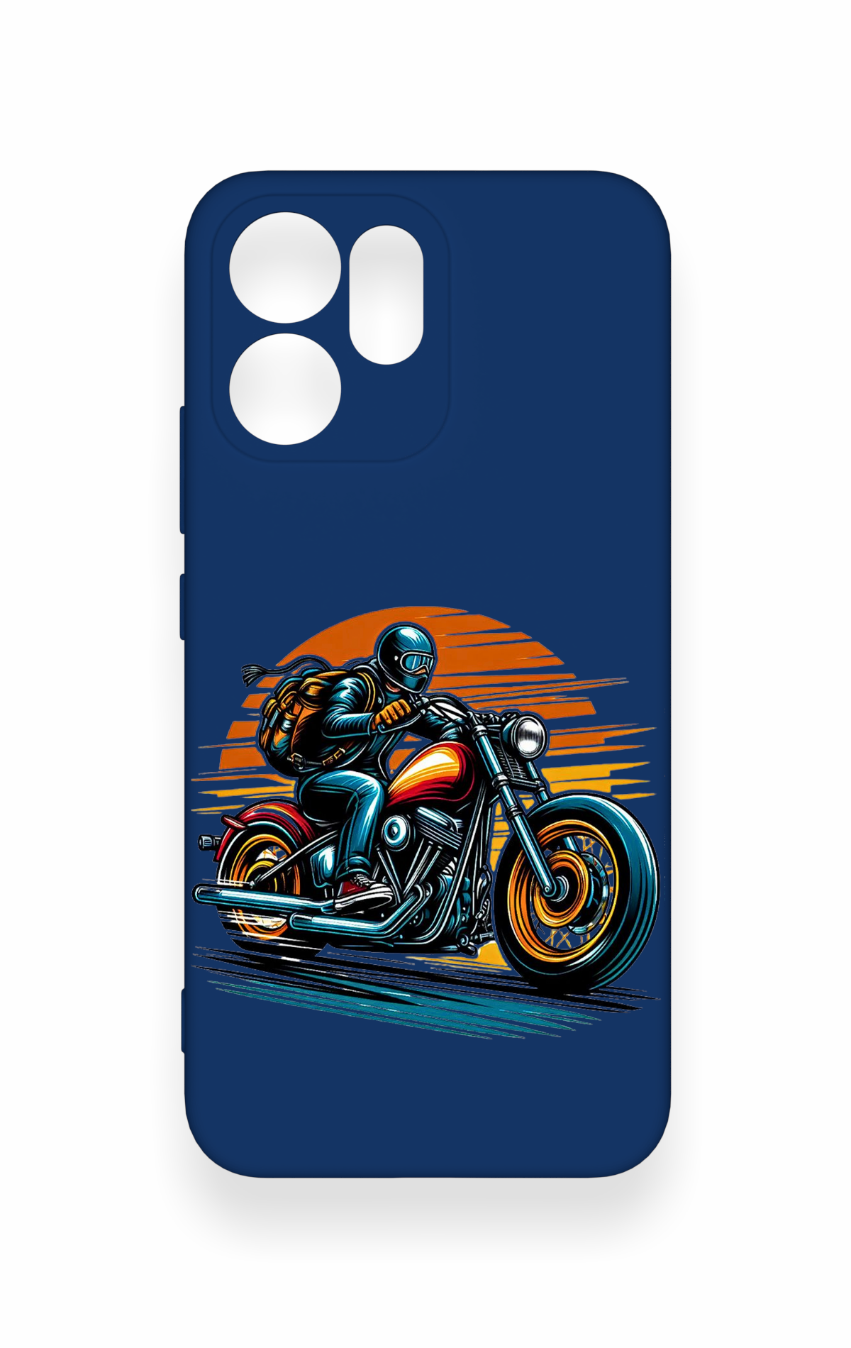 Oppo Reno 14F Uyumlu Moto Rider Desenli Silikon Kılıf