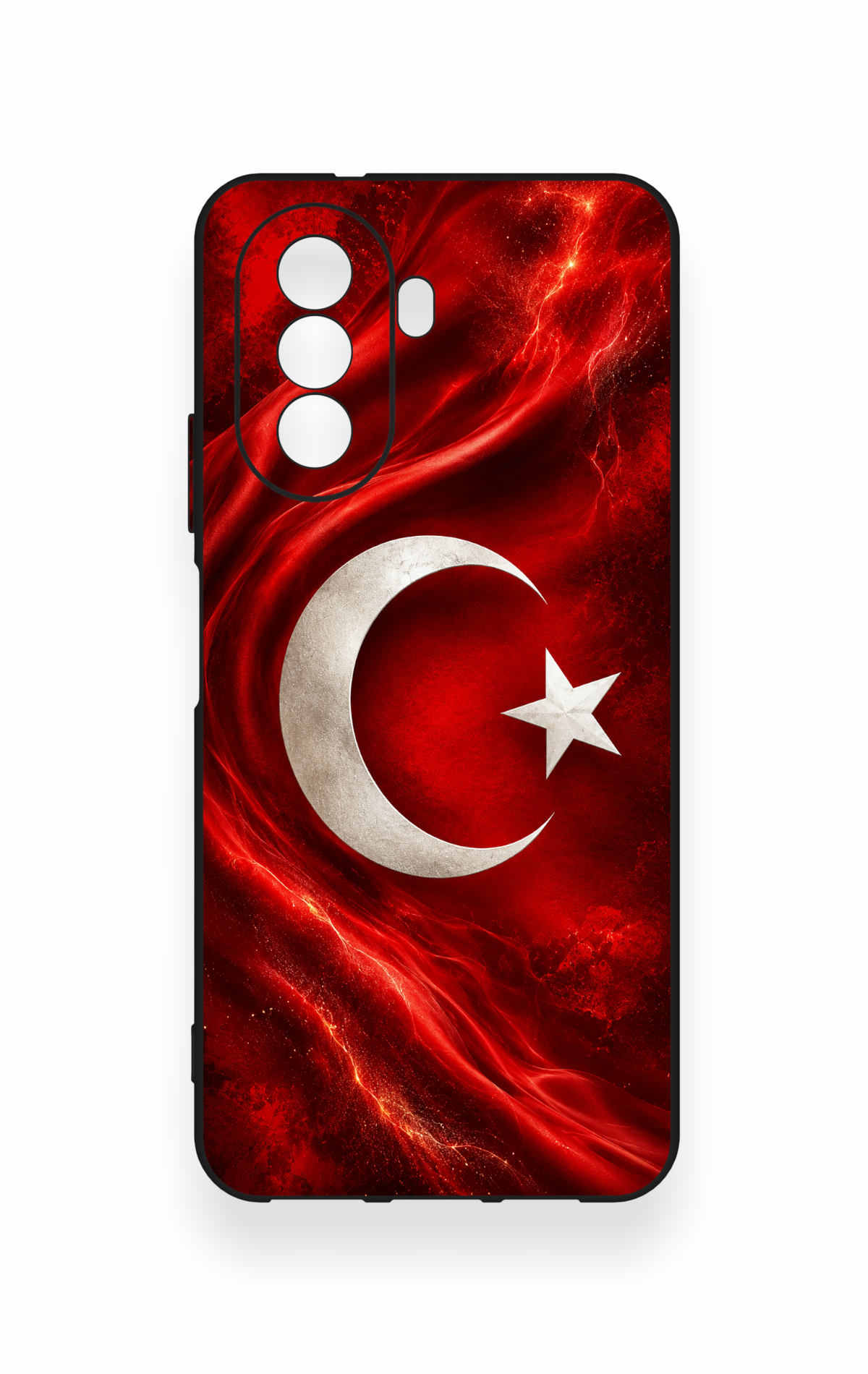 Huawei Nova Y70 Uyumlu Türk Bayrağı Desenli Silikon Kılıf