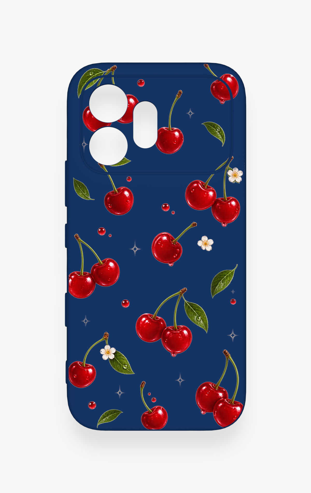 Honor 600 Uyumlu Kiraz Papatya Desenli Silikon Kılıf