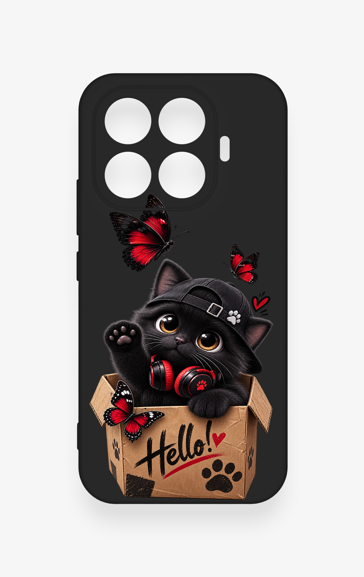 Mi 17T 5G Uyumlu Hello Cat Desenli Silikon Kılıf