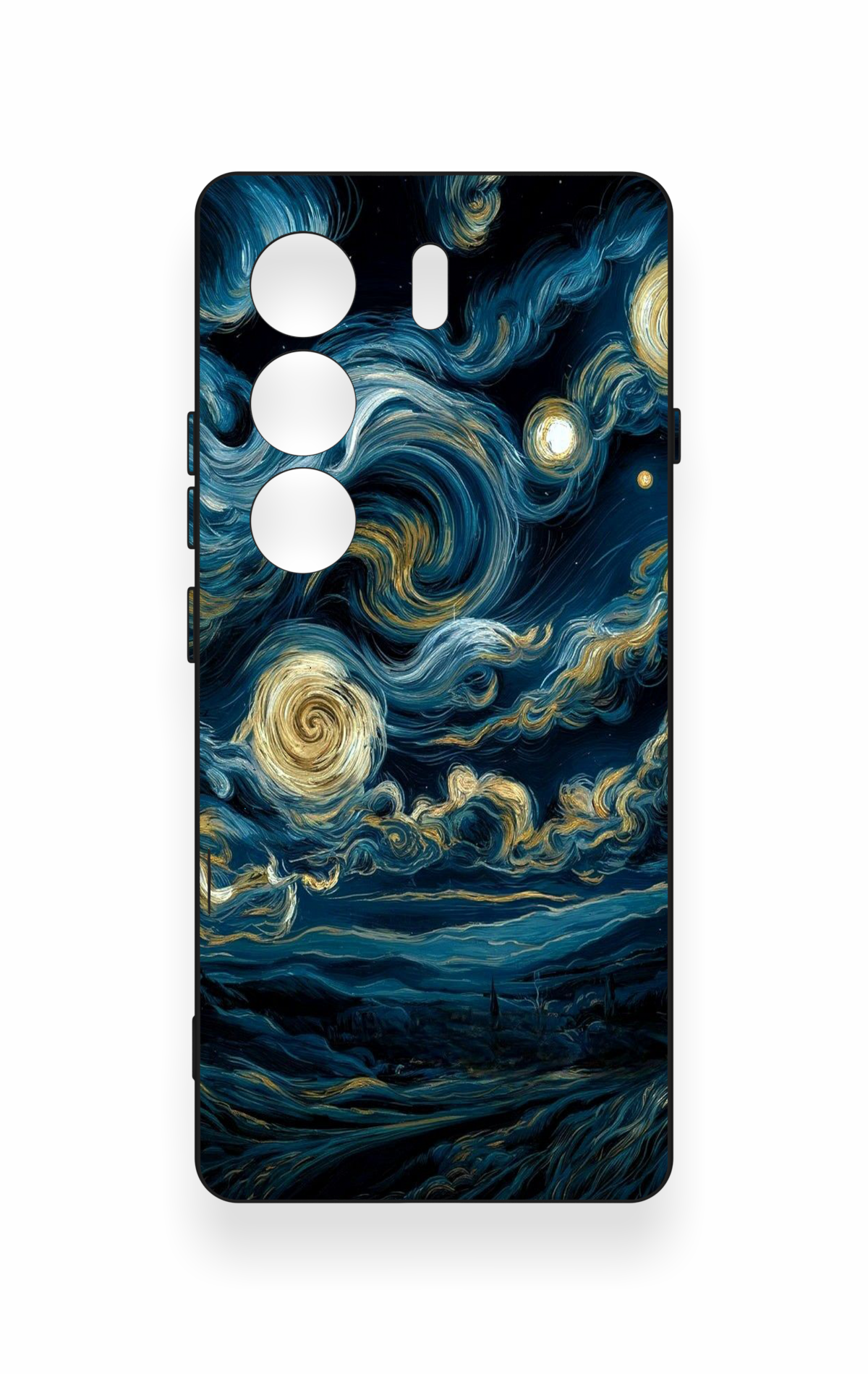 Tecno Camon 40 4G Uyumlu Yıldızlı Gece Desenli Silikon Kılıf