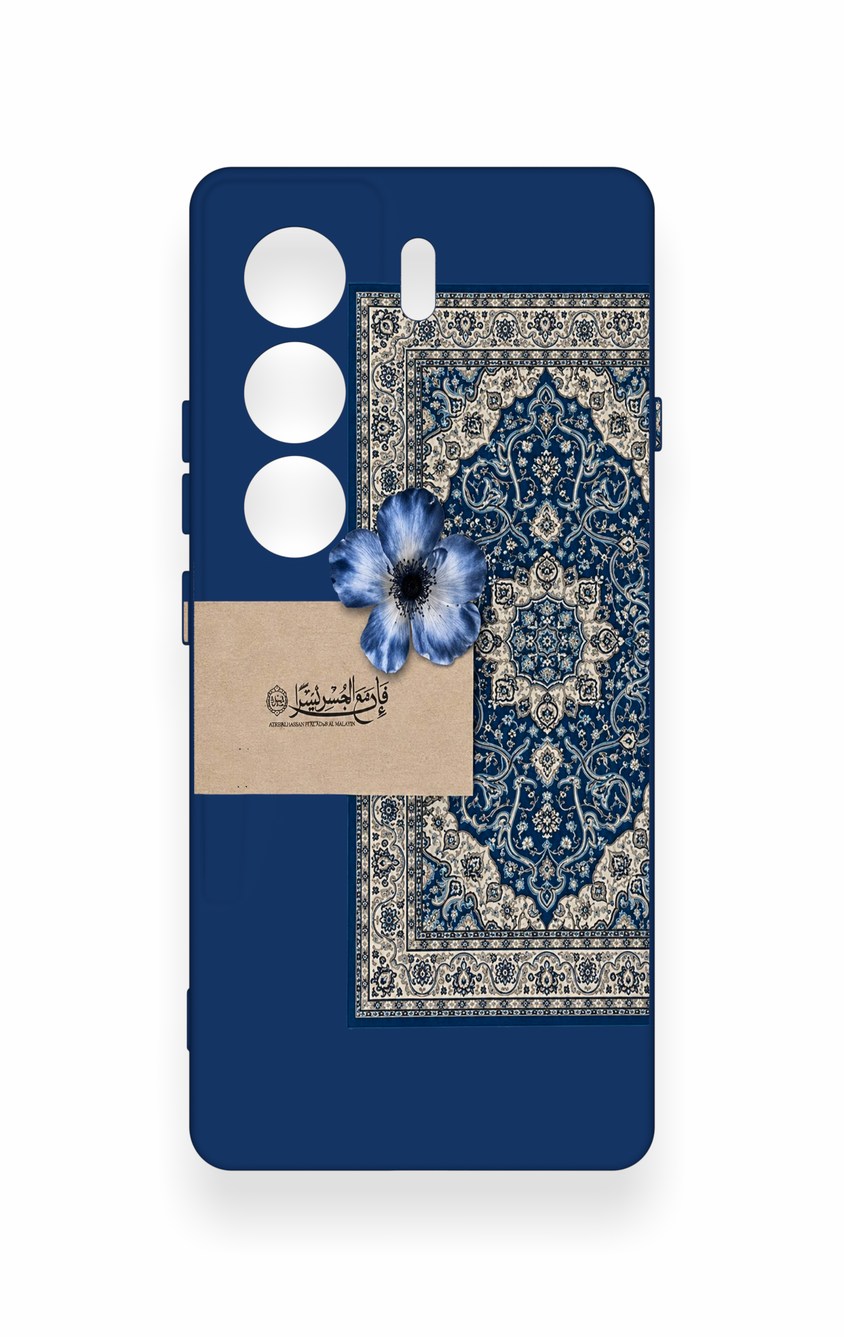 Tecno Camon 40 4G Uyumlu Mavi Etnik Halı Desenli Silikon Kılıf