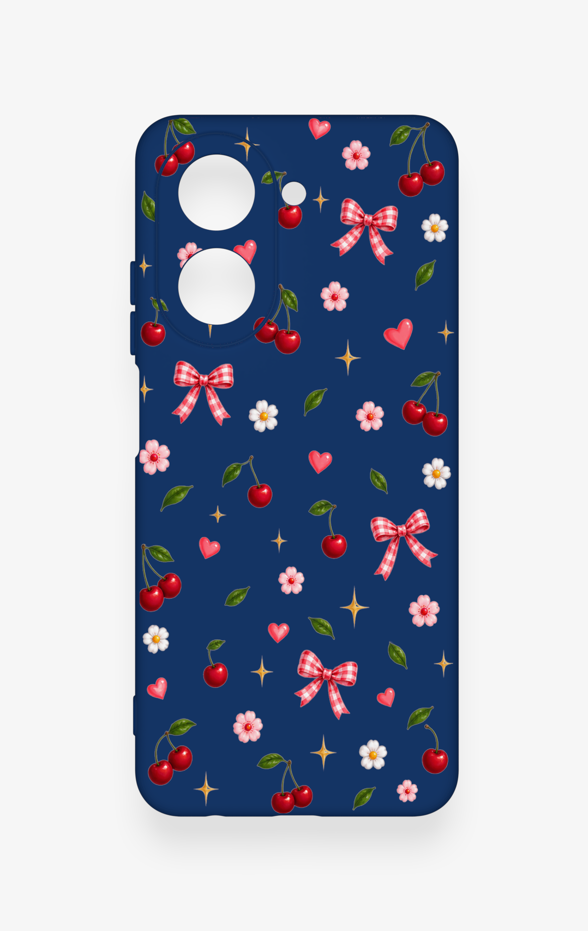 Redmi A5 Uyumlu Çiçek Kiraz Fiyonk Desenli Silikon Kılıf