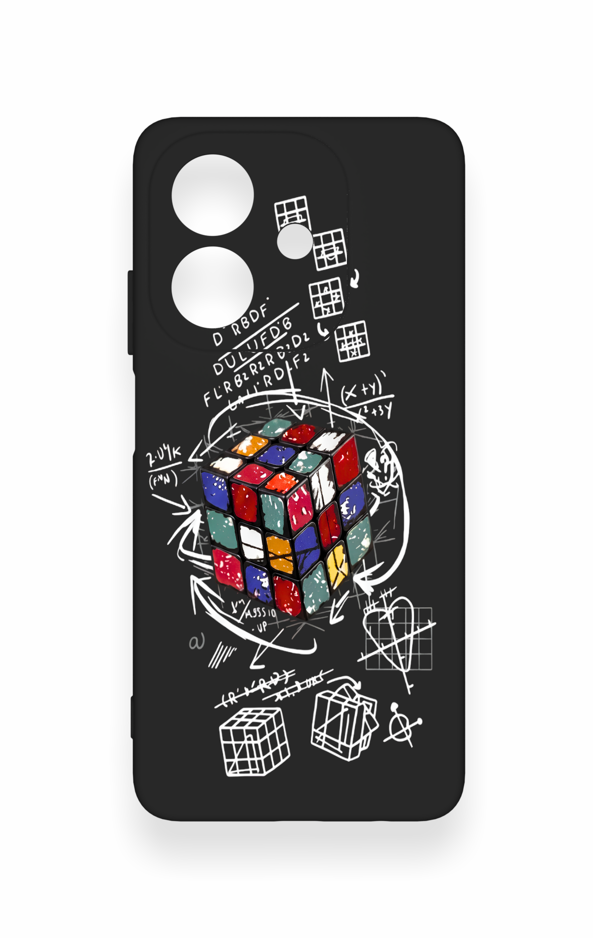 Oppo A3 Uyumlu Rubik Küb Desenli Silikon Kılıf