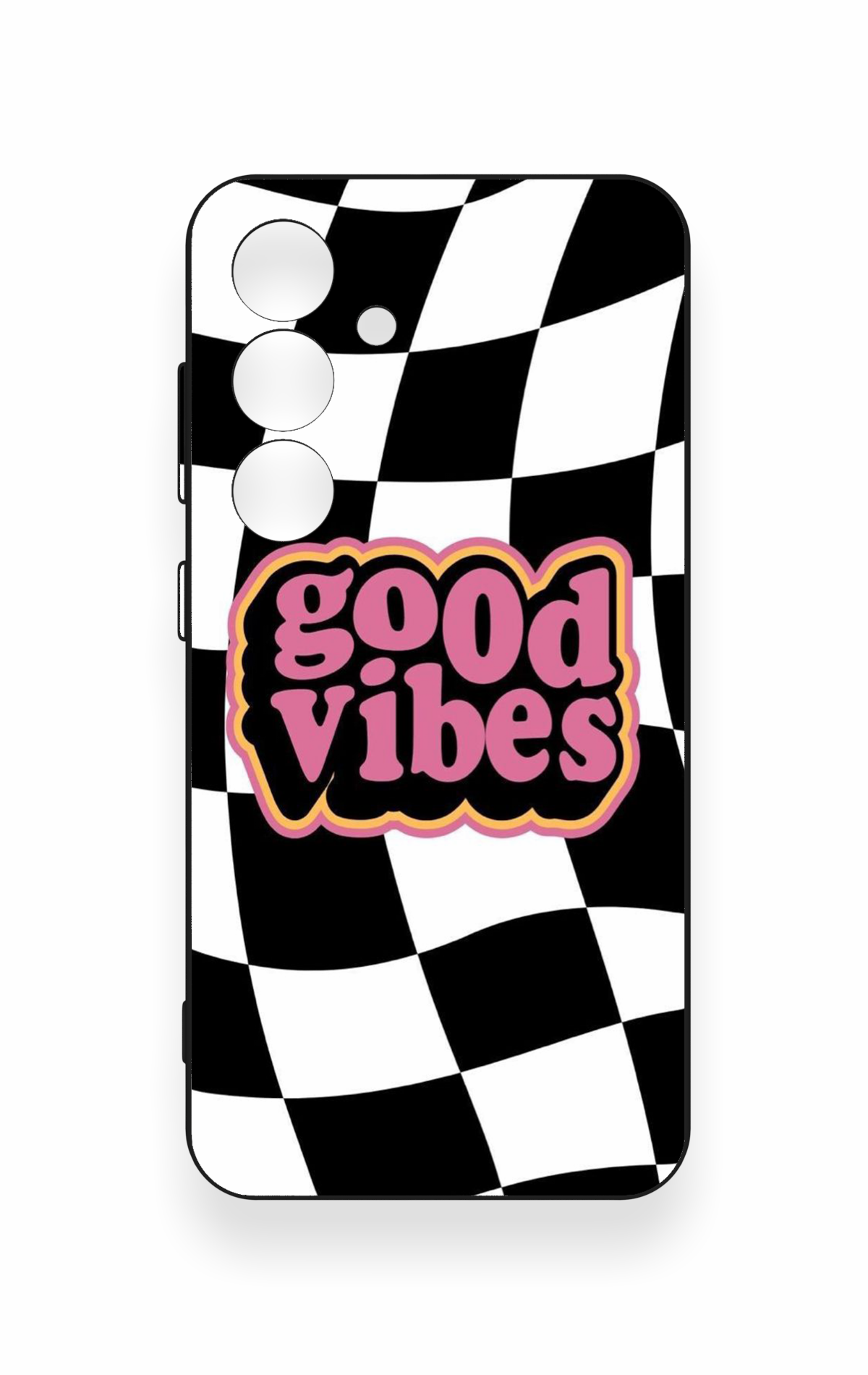 Samsung S24 Uyumlu Black Good Vibes Desenli Silikon Kılıf