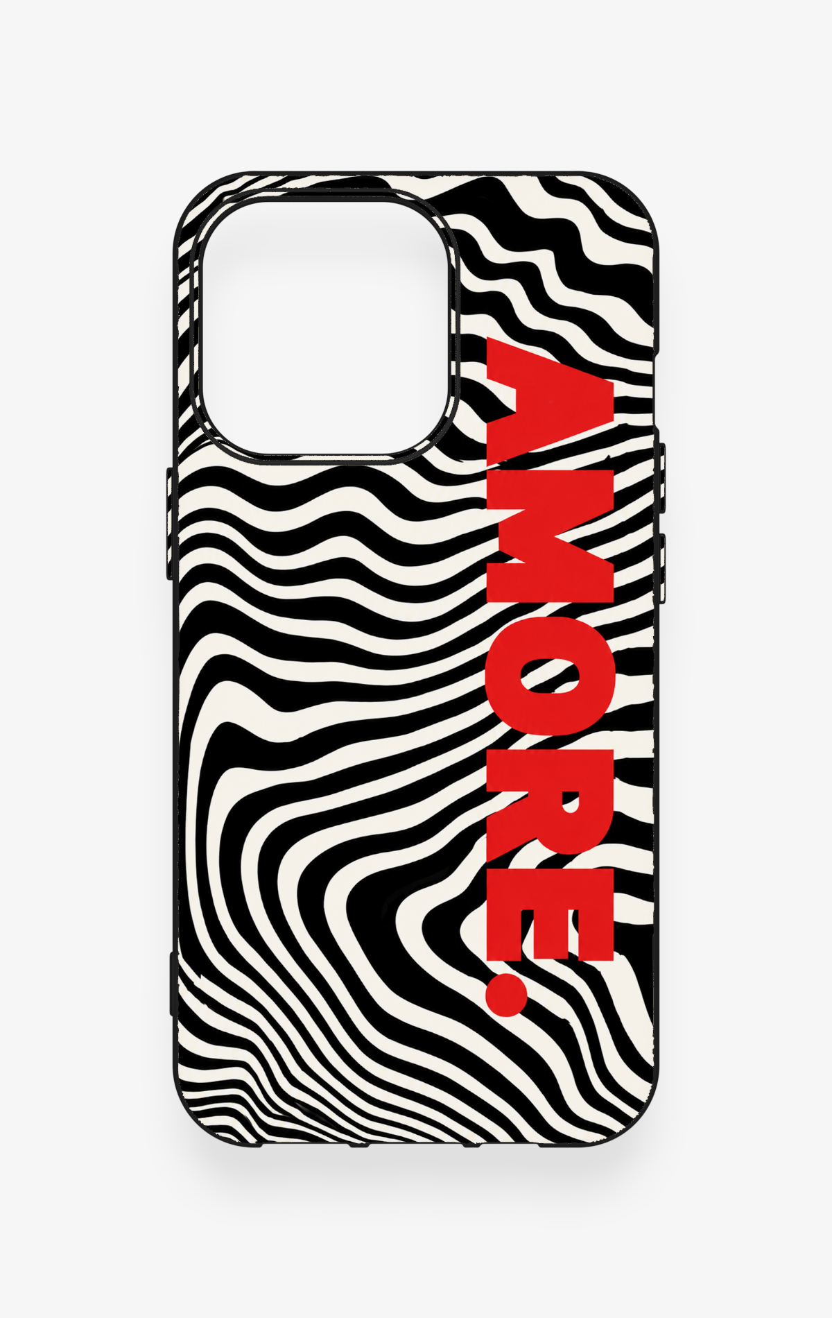 iPhone 13 Pro Uyumlu Zebra Amore Desenli Silikon Kılıf