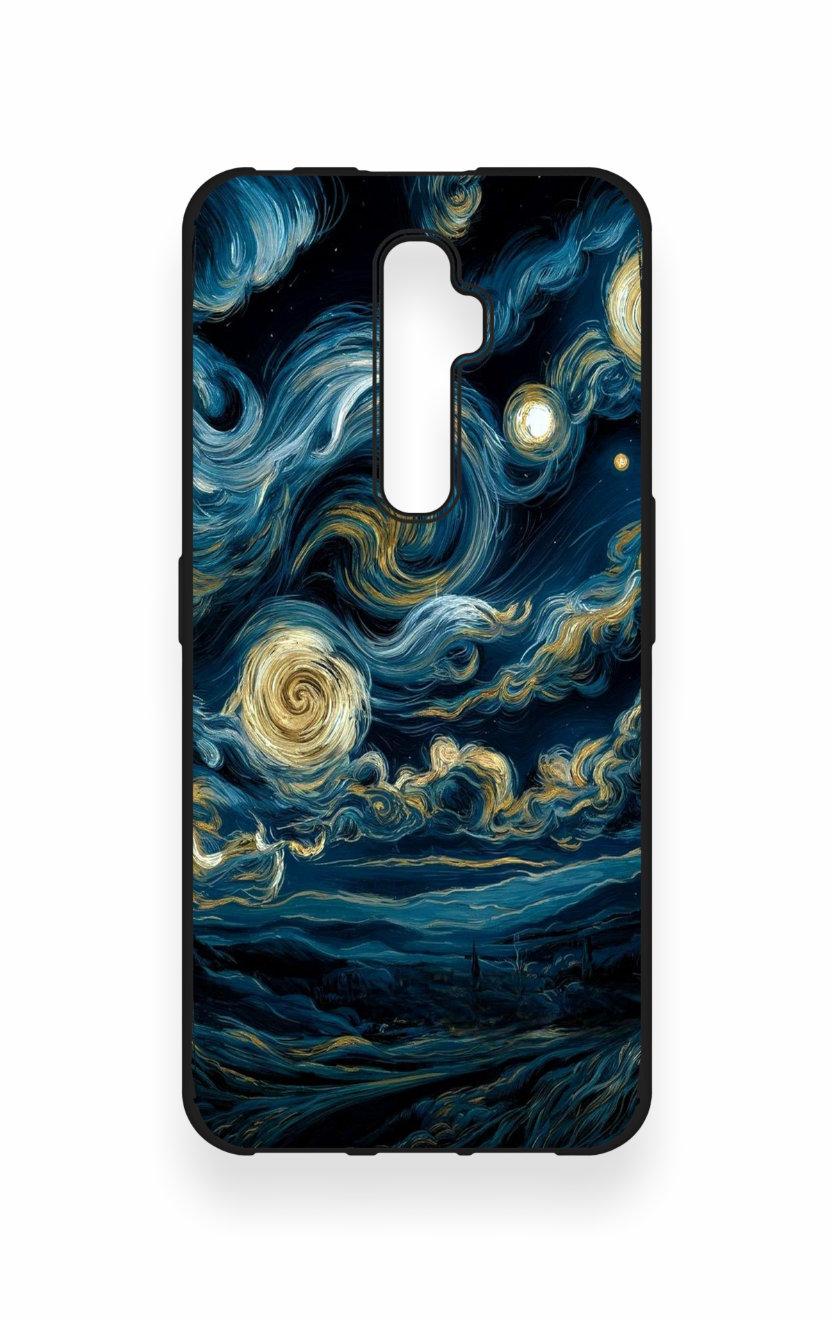 Oppo Reno 2Z Uyumlu Yıldızlı Gece Desenli Silikon Kılıf