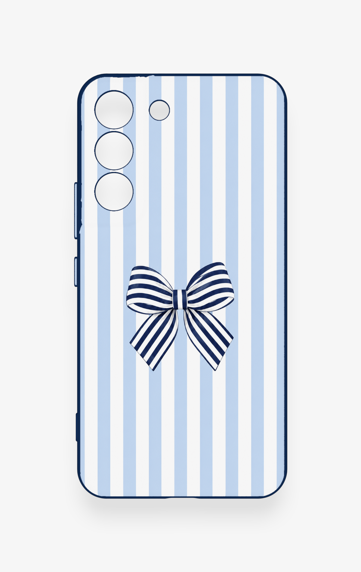 Samsung S22 Uyumlu Mavi Beyaz Kurdele Desenli Silikon Kılıf