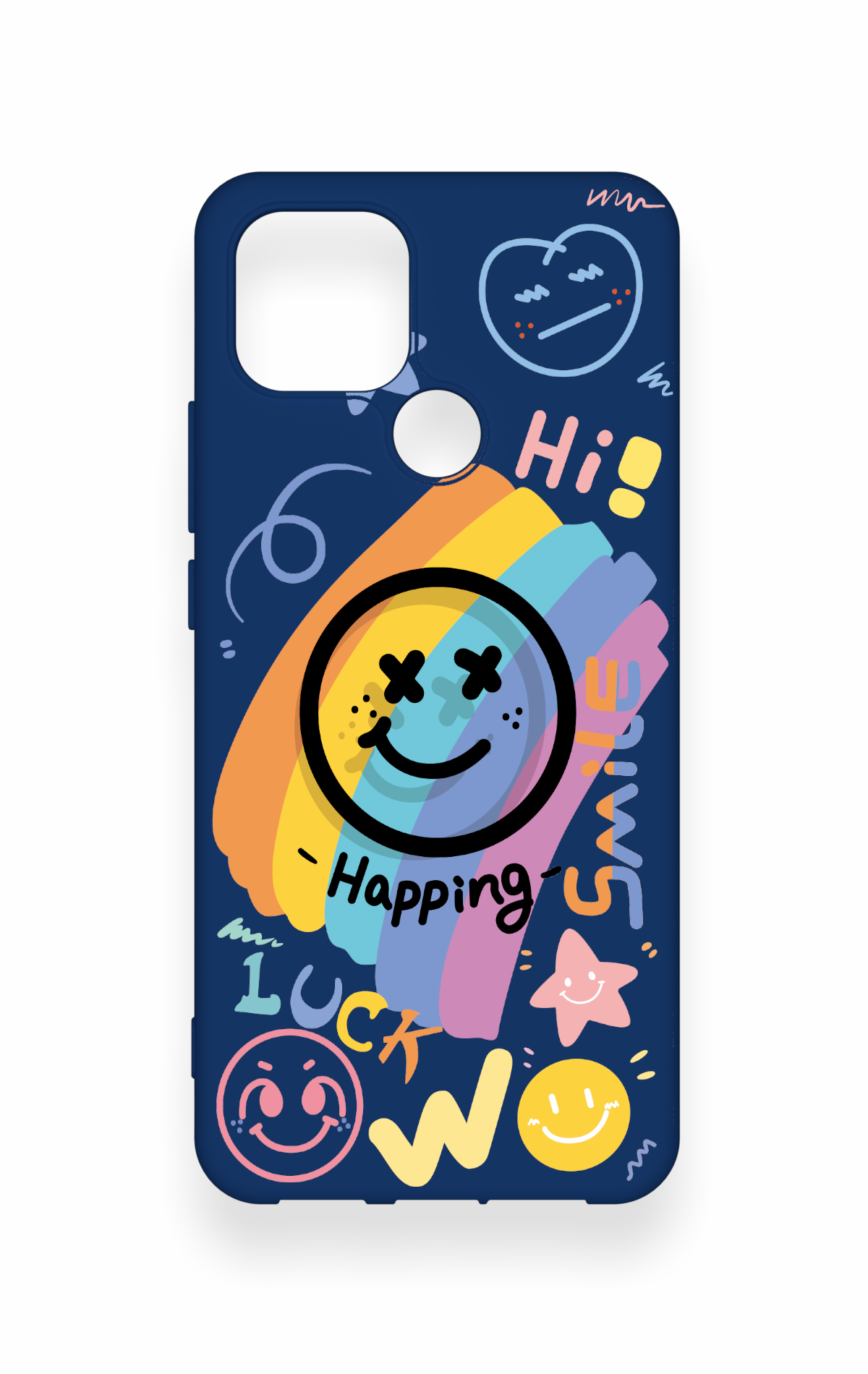 Oppo A15 Uyumlu Happing Smile Desenli Silikon Kılıf