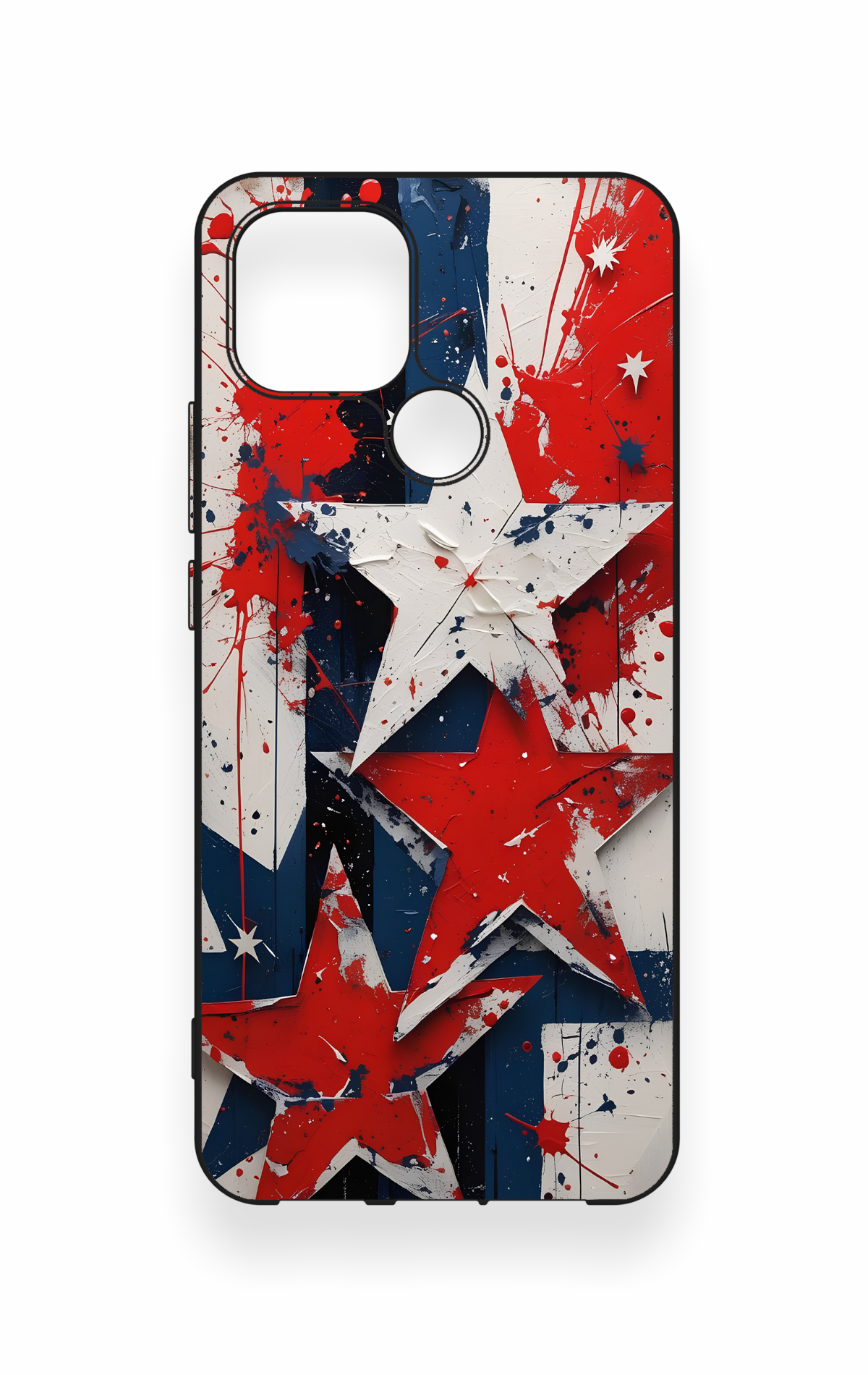 Oppo A15 Uyumlu Star Flag Desenli Silikon Kılıf