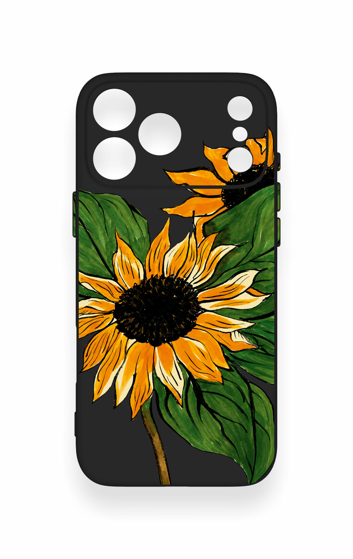 iPhone 17 Pro Max Uyumlu Ay Çiçeği Desenli Silikon Kılıf