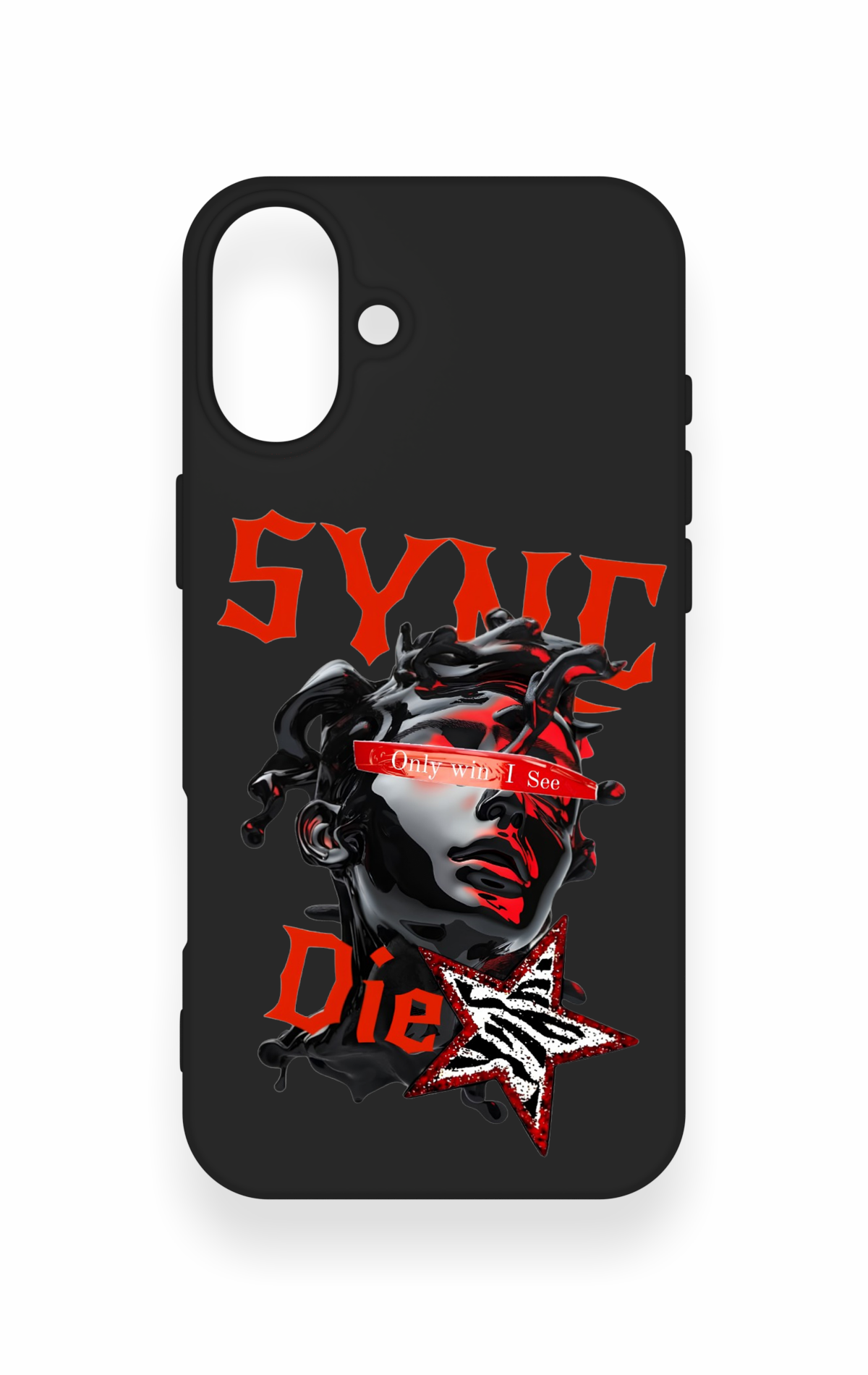 iPhone 16 Plus Uyumlu Sync Die Desenli Silikon Kılıf