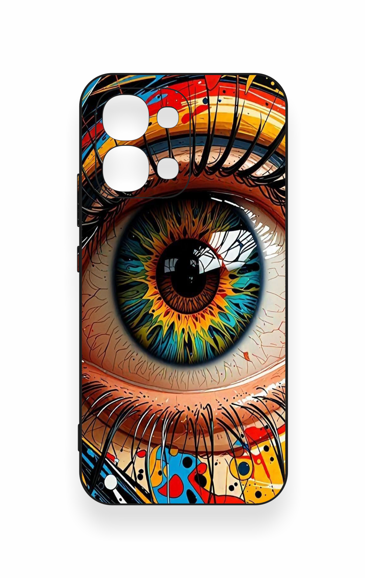 Oppo A6 Pro Uyumlu Renkli Göz Bebeği Desenli Silikon Kılıf