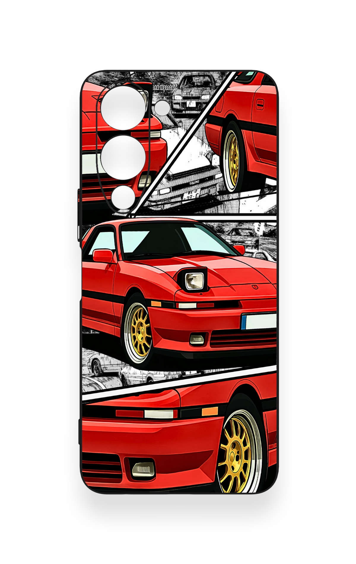 Vivo Y19 5G Uyumlu Kırmızı Supra Desenli Silikon Kılıf