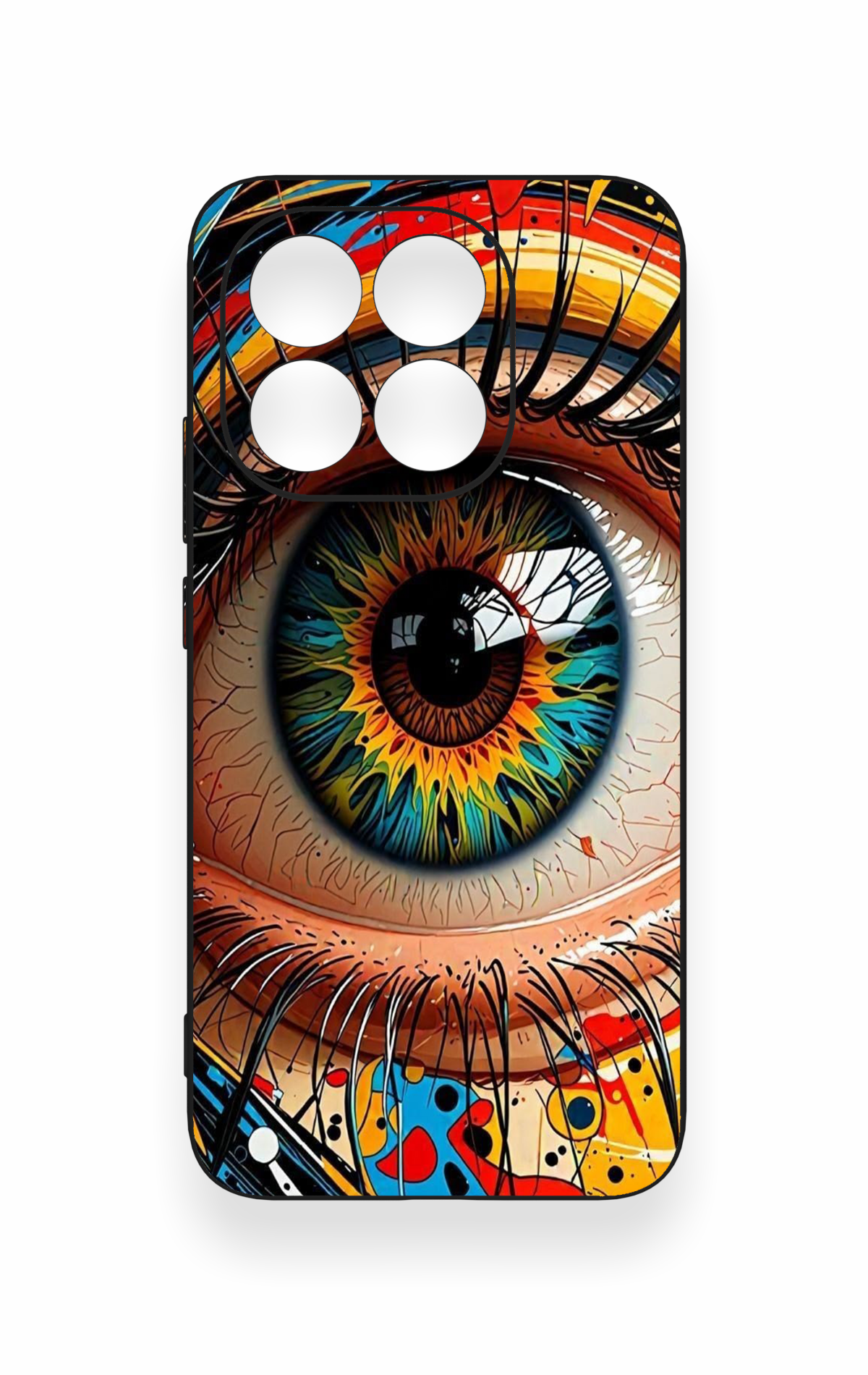 Mi 15T 5G Uyumlu Renkli Göz Bebeği Desenli Silikon Kılıf