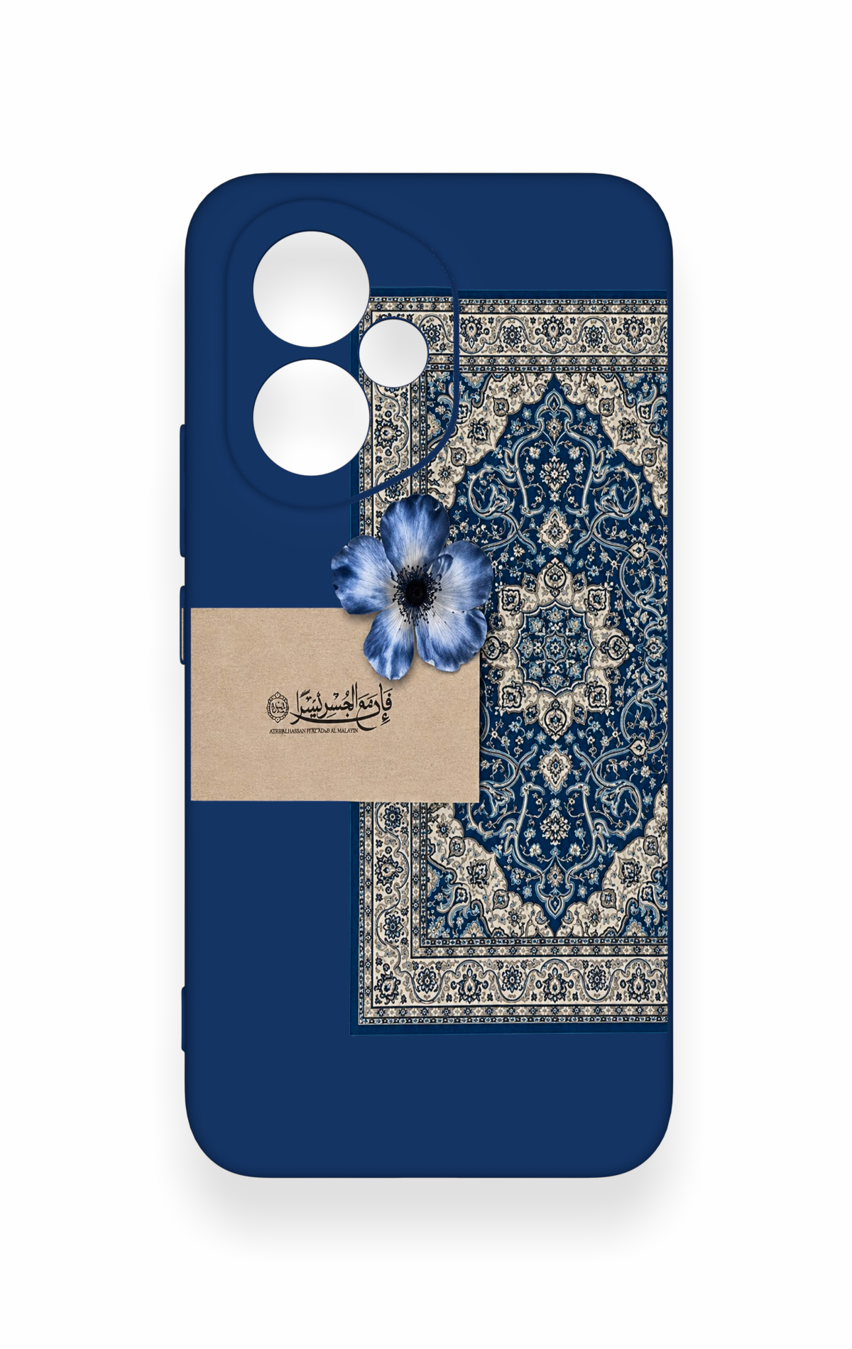 Honor 400 Uyumlu Mavi Etnik Halı Desenli Silikon Kılıf