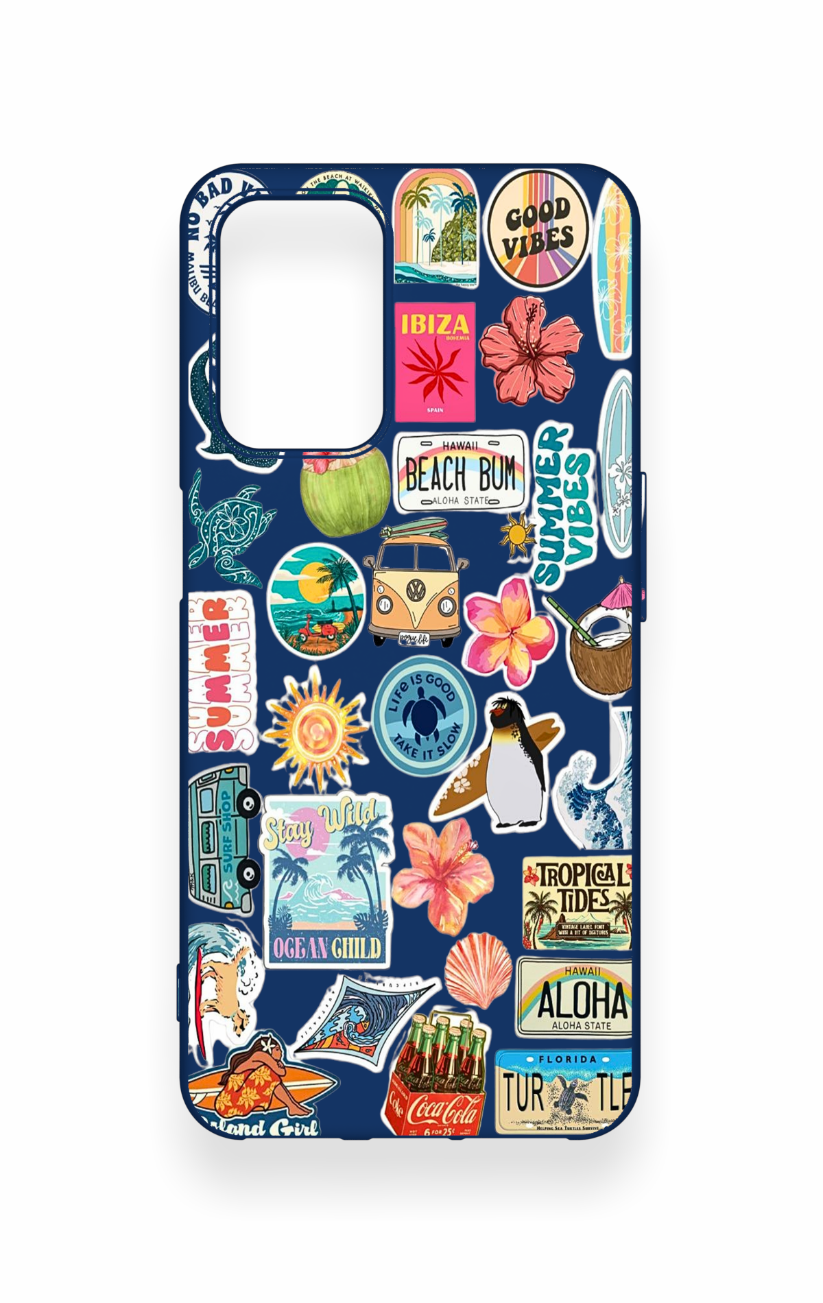Oppo A54 Uyumlu Summer Vibes Desenli Silikon Kılıf