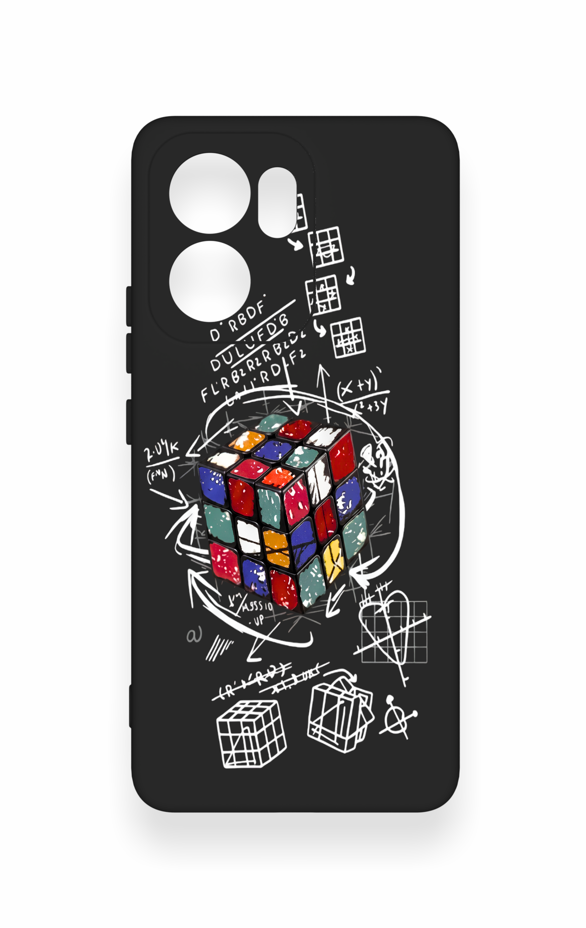 Oppo Reno 13F Uyumlu Rubik Küb Desenli Silikon Kılıf