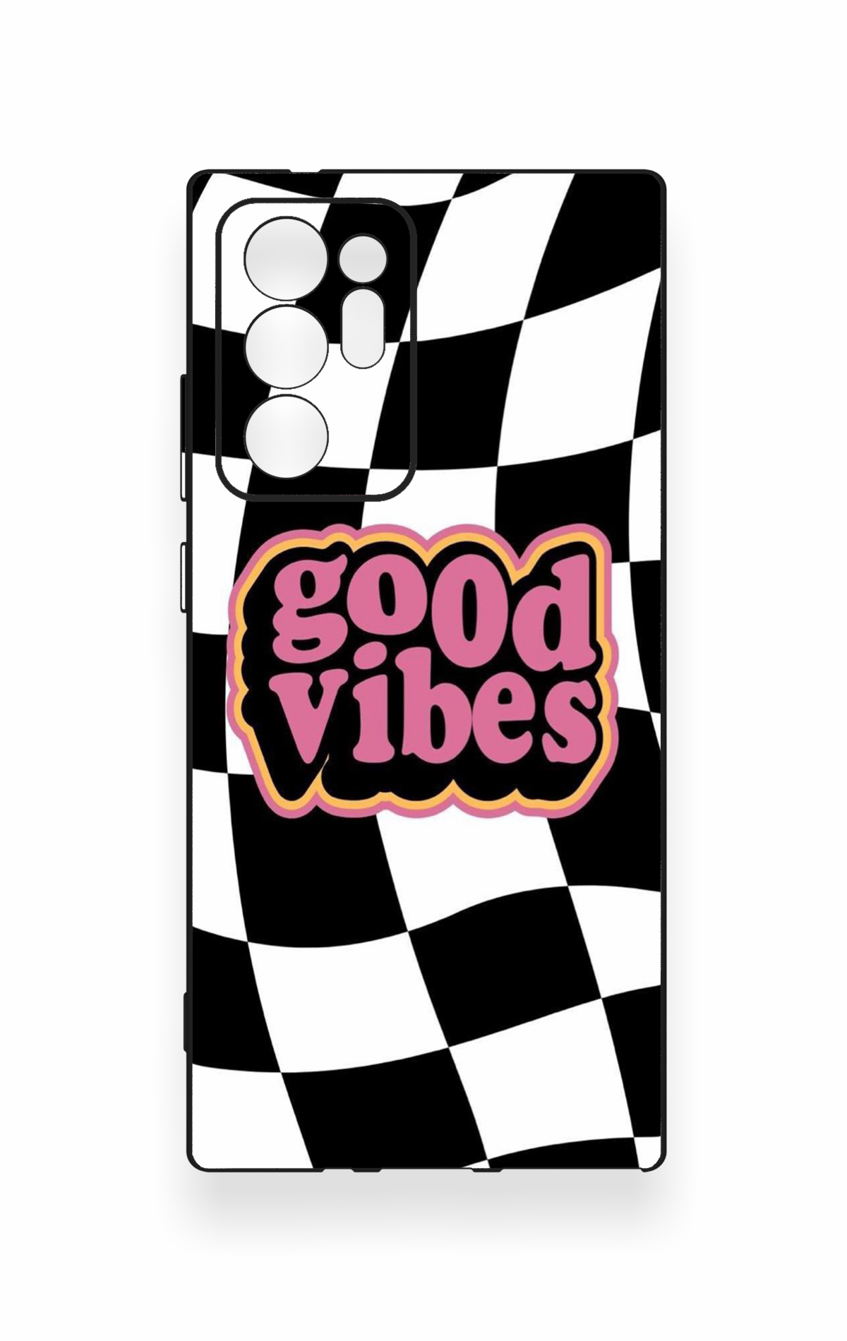 Samsung Note 20 Ultra Uyumlu Black Good Vibes Desenli Silikon Kılıf
