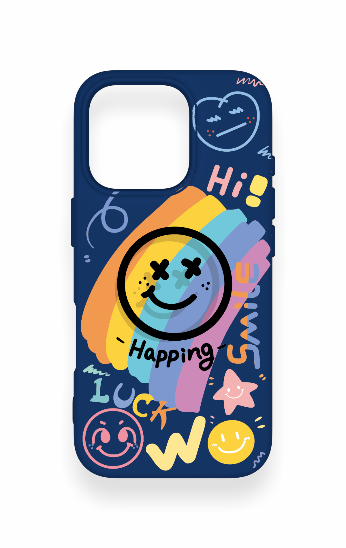 iPhone 16 Pro Uyumlu Happing Smile Desenli Silikon Kılıf