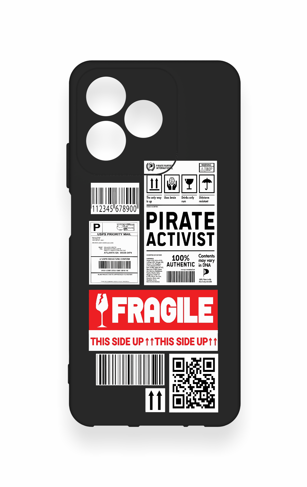 Realme C53 Uyumlu Fragile Desenli Silikon Kılıf