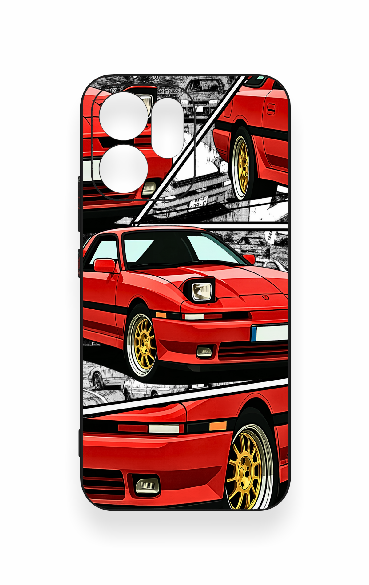 Oppo Reno 14F Uyumlu Kırmızı Supra Desenli Silikon Kılıf