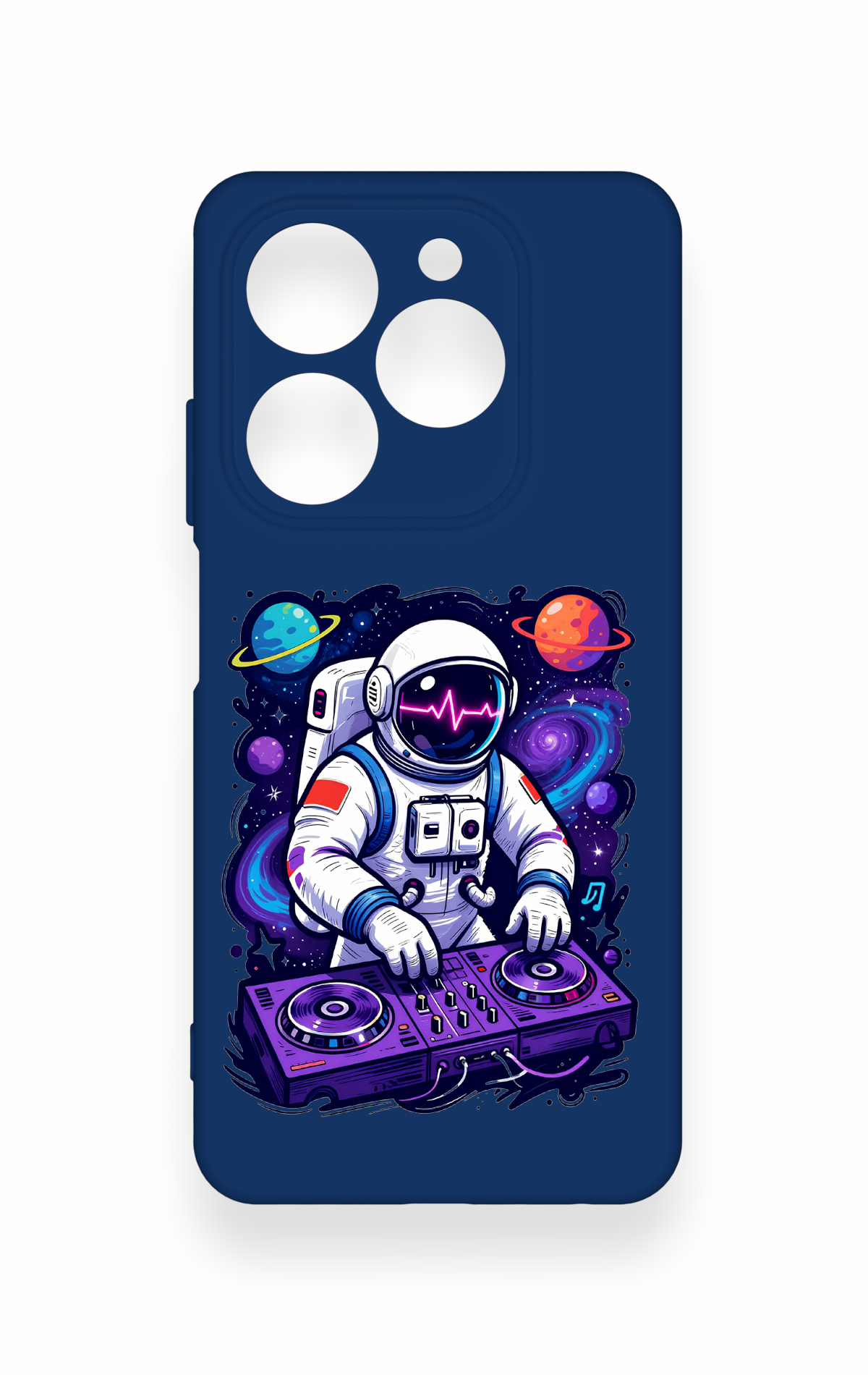 Tecno Spark 20C Uyumlu Astronot DJ Desenli Silikon Kılıf