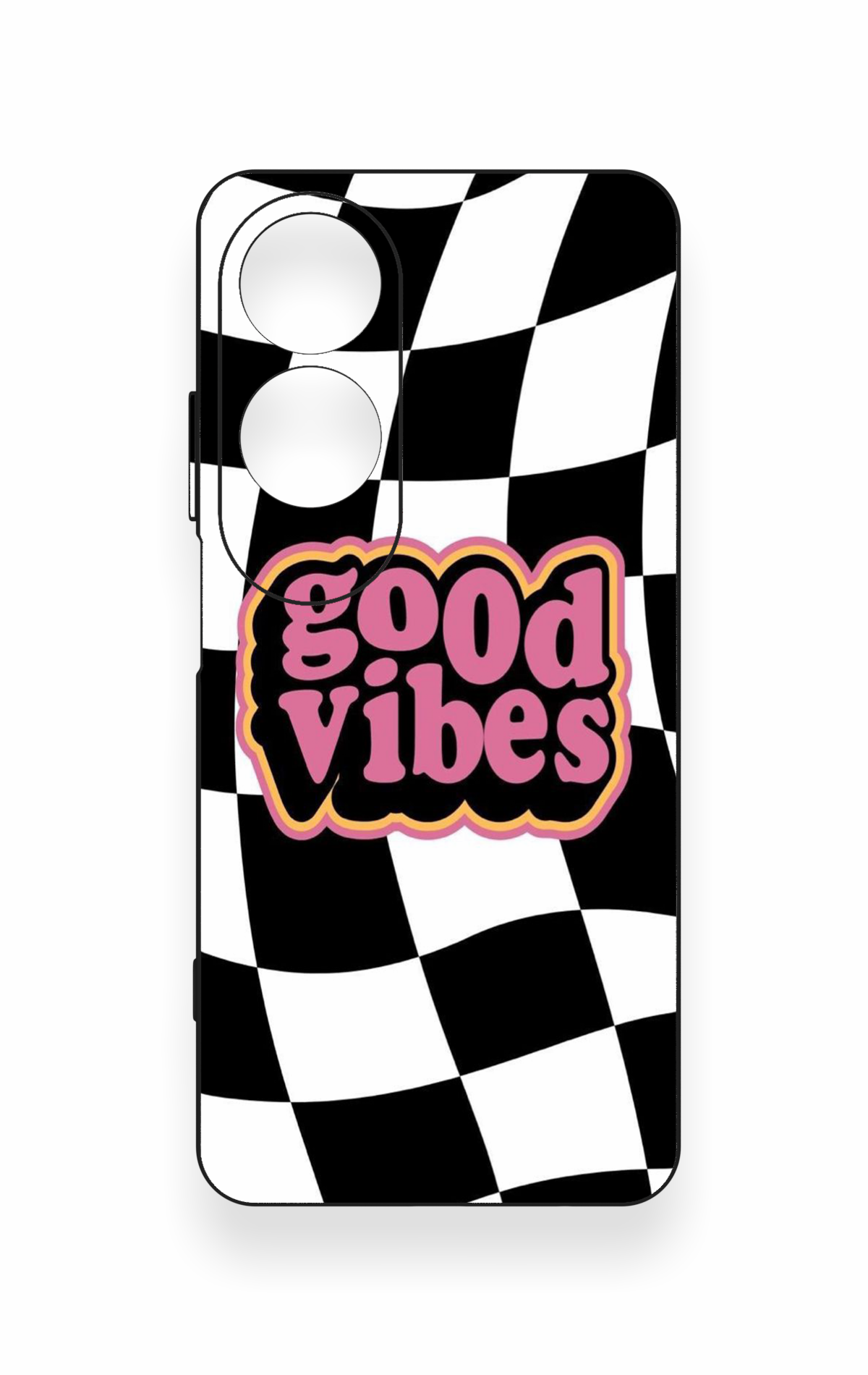Oppo A60 Uyumlu Black Good Vibes Desenli Silikon Kılıf