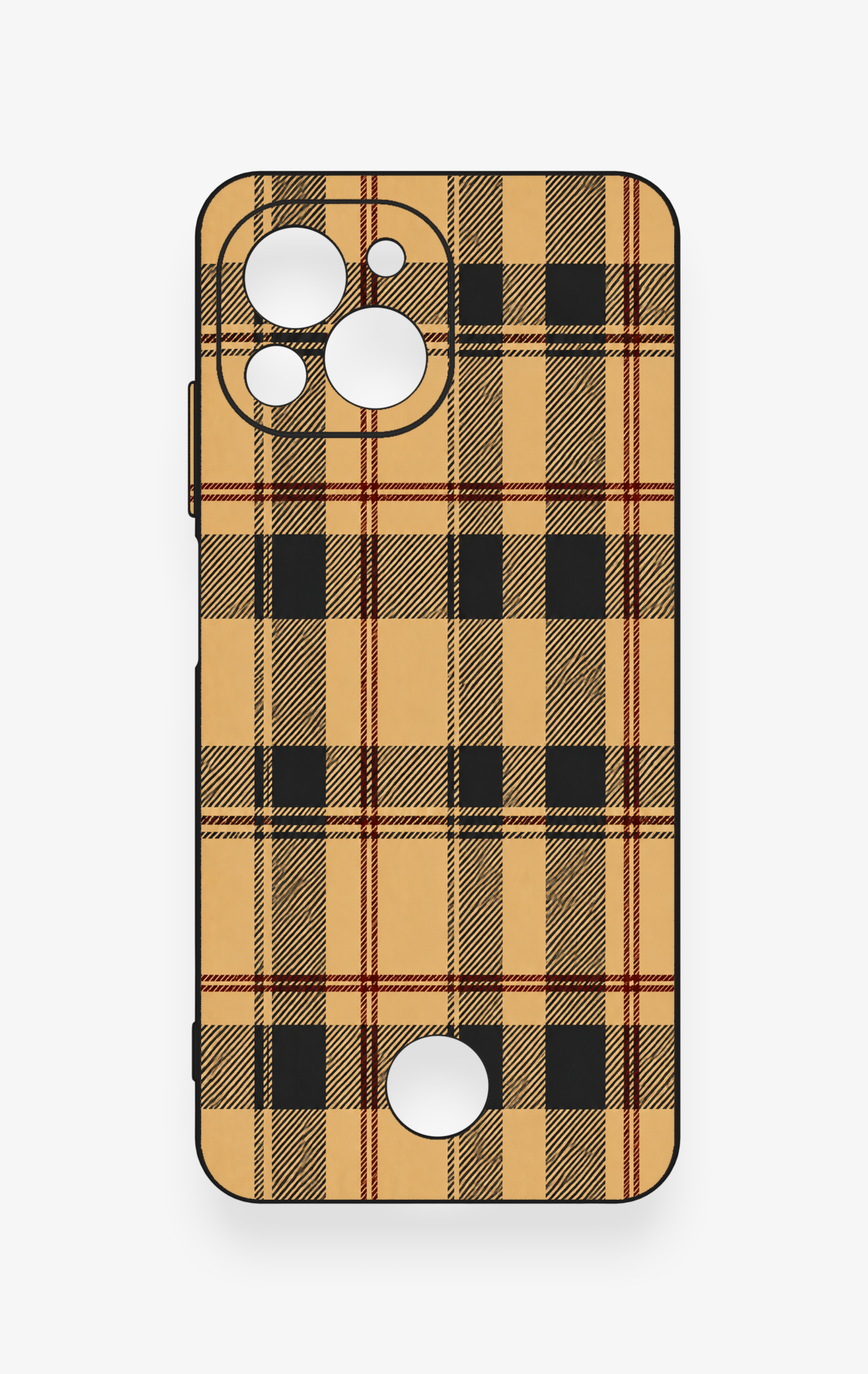 Reeder S23 Pro Max Uyumlu Burberry Ekose Desenli Silikon Kılıf